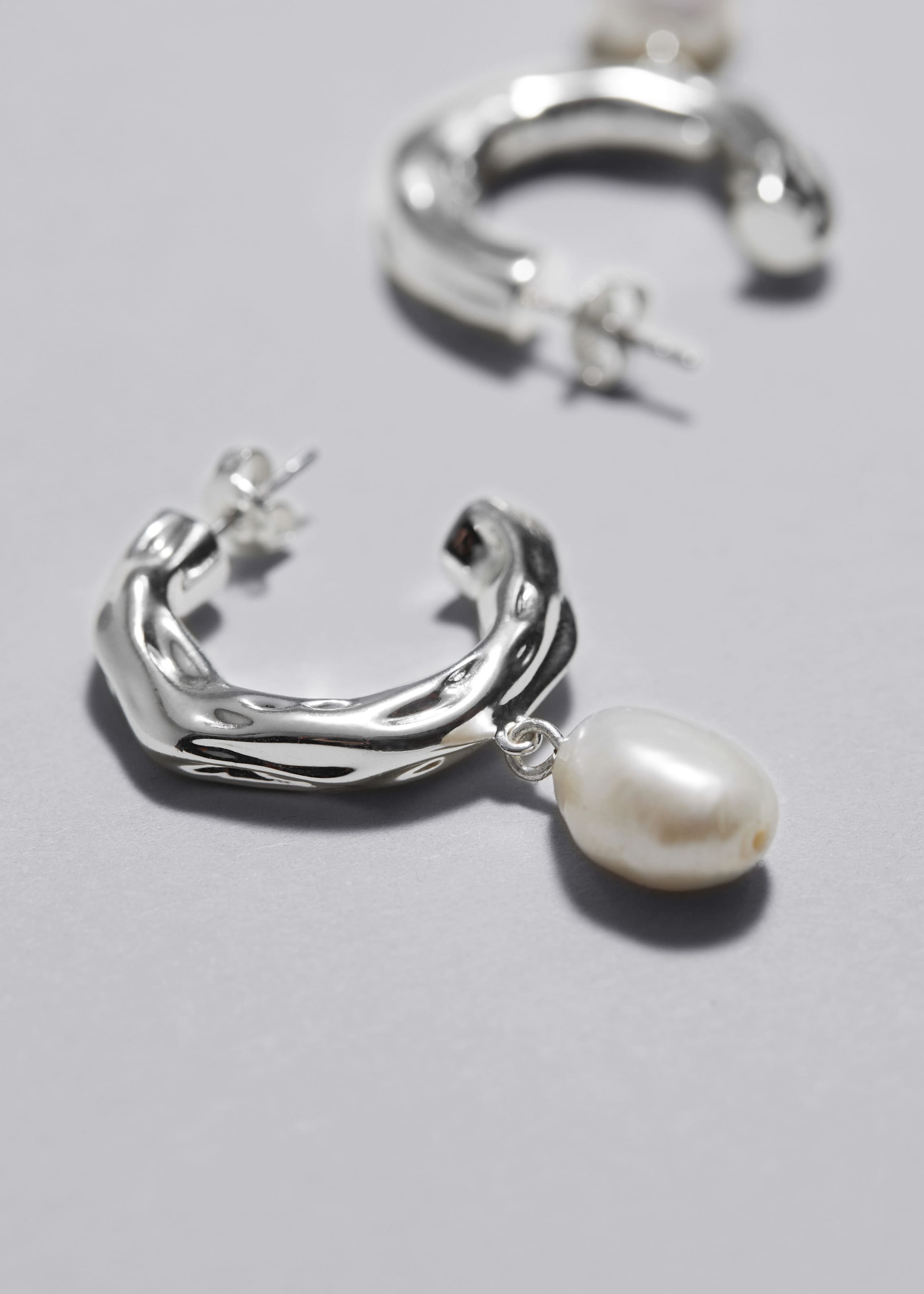 Freshwater Pearl Hoop Earrings - Gold - Still Life