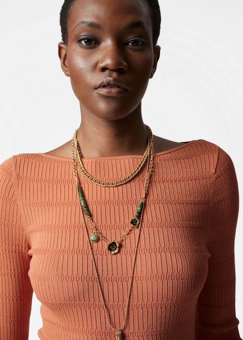 Knitted Boat-Neck Top - Black - Lookbook