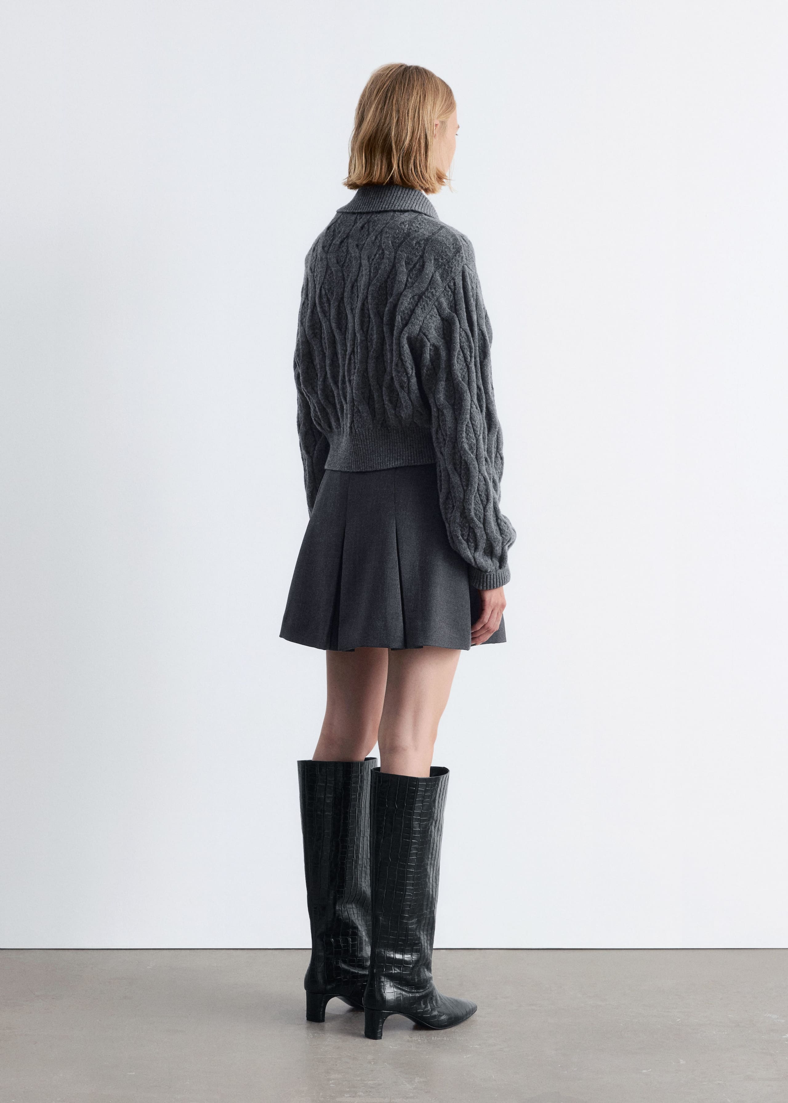 Image of Cable-Knit Wool-Blend Cardigan
