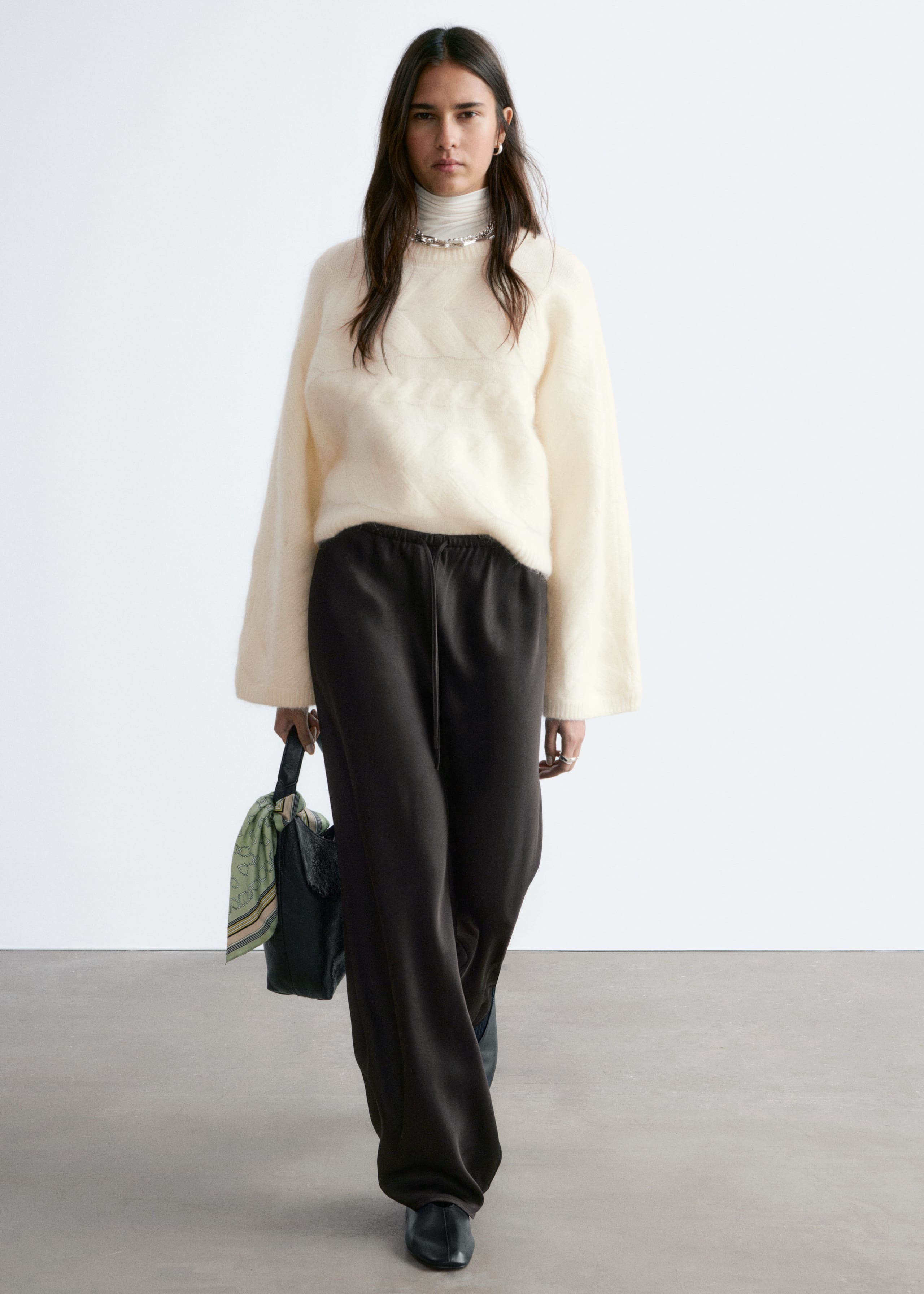 Image of Pullover aus Mohairmischung mit Zopfstrickmuster