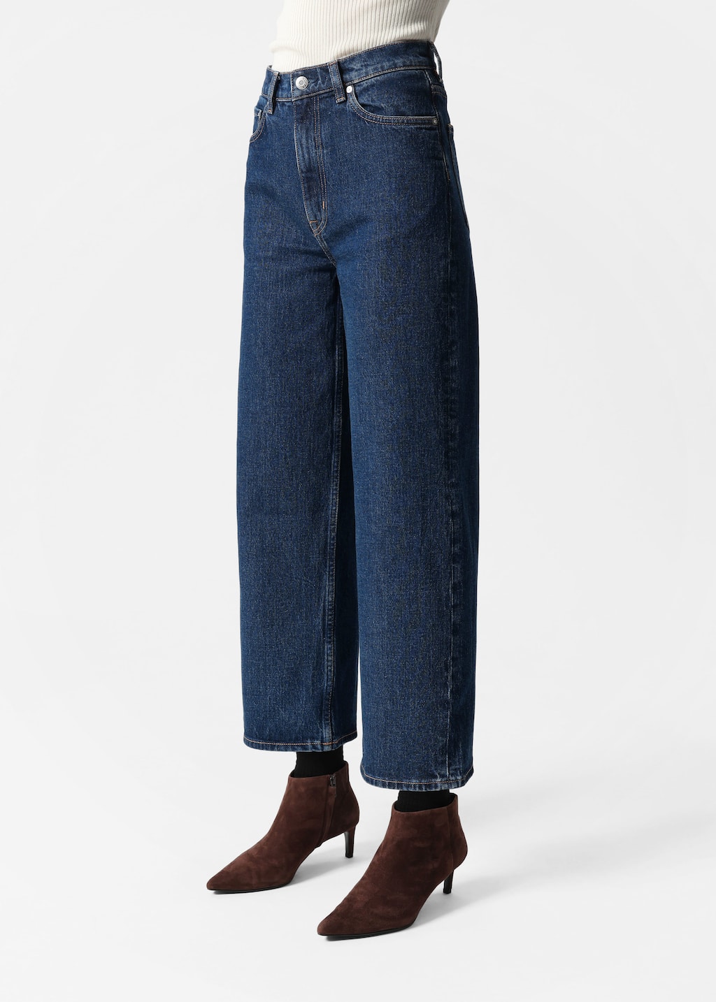 Image of Cropped Wide-Leg Jeans