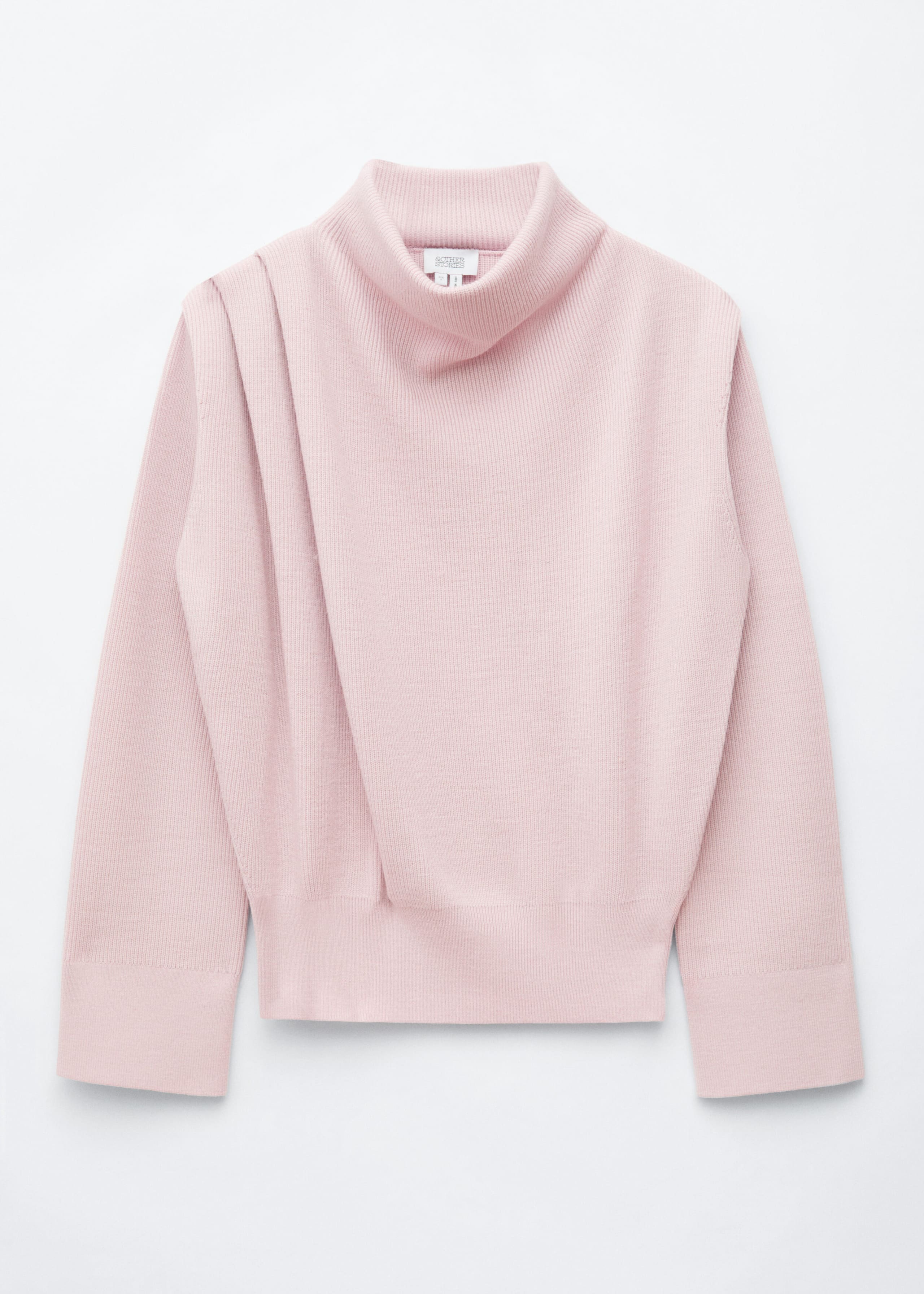 Pleat-Detail Wool Jumper - Light Pink - Lookbook