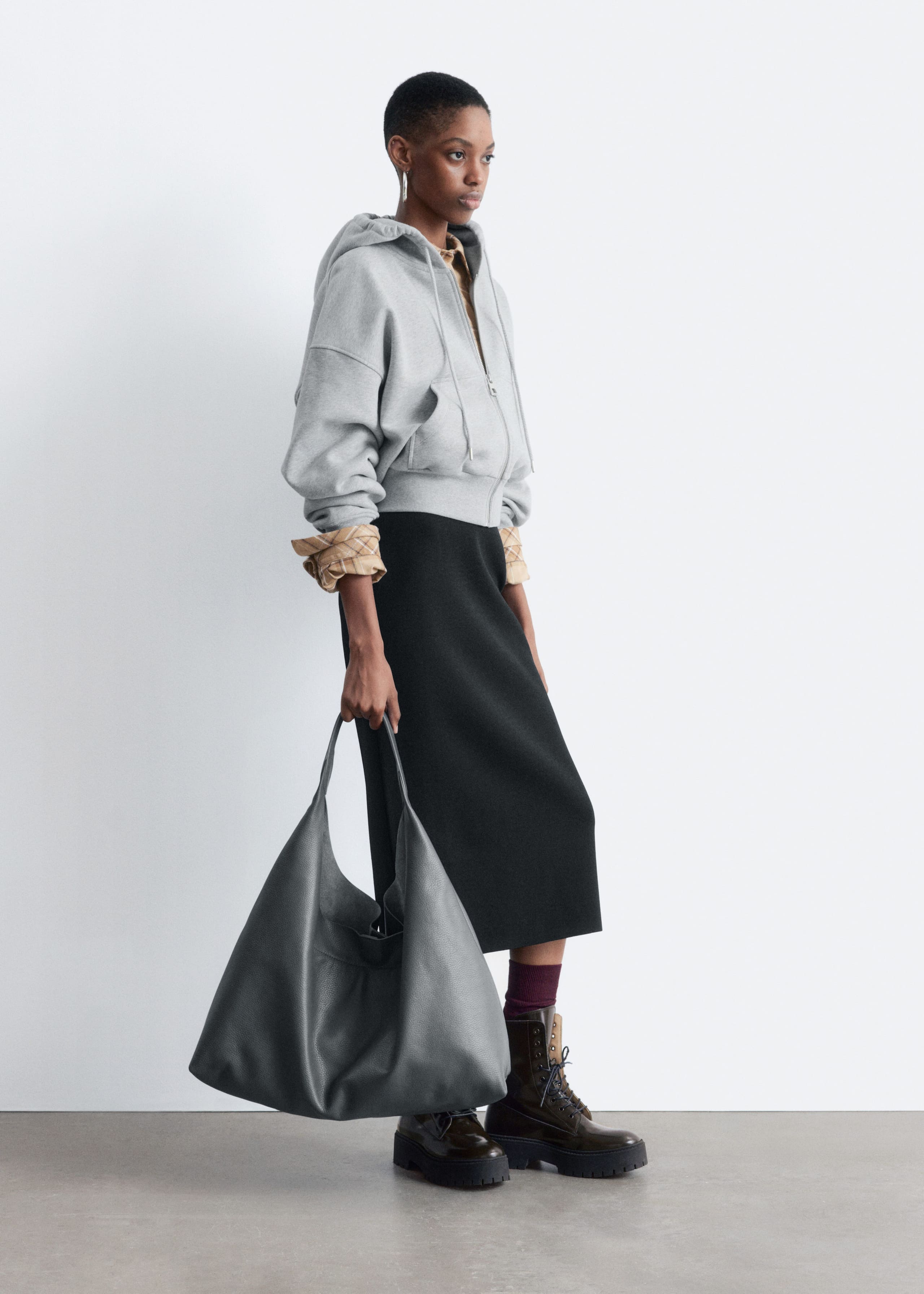 Image of Cropped Zip-Up Hoodie