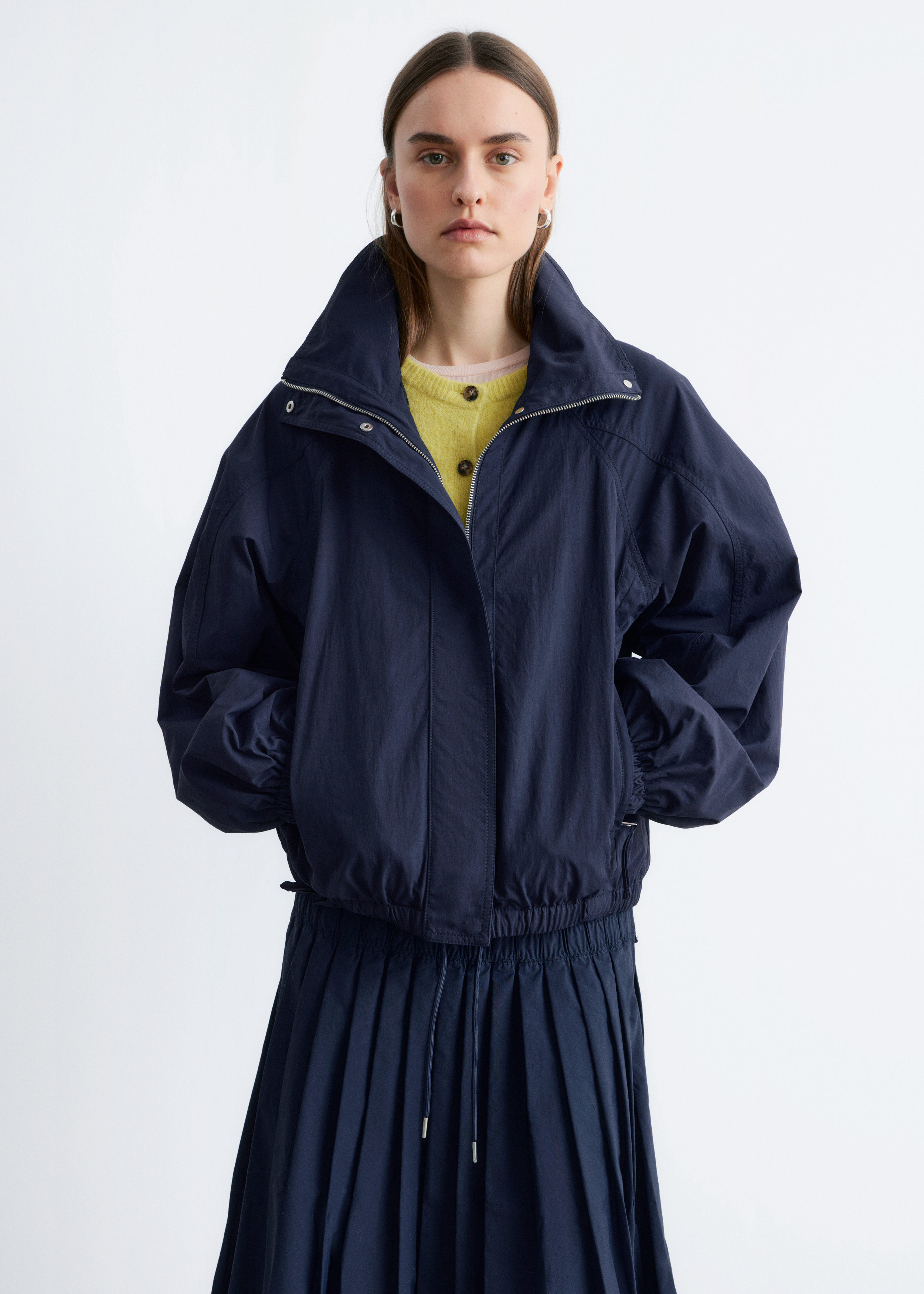Stand-Collar Drawstring Jacket - Dark Blue - & Other Stories GG