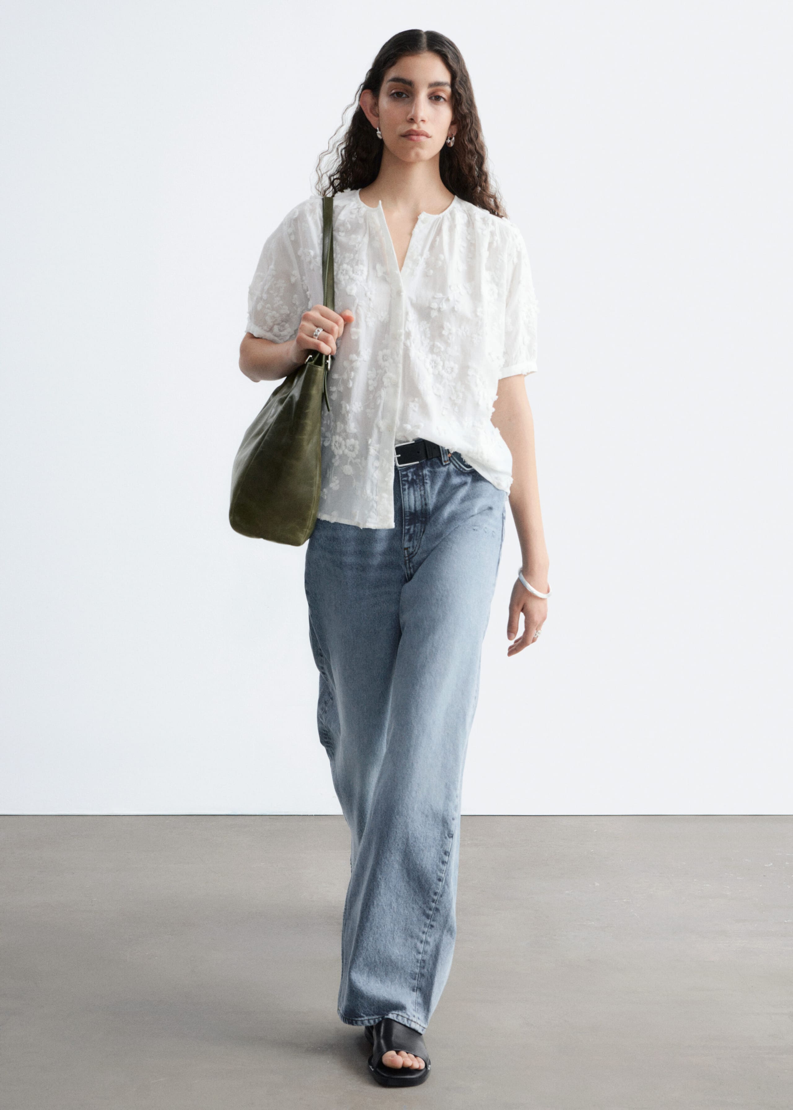 Image of Blouse oversize à manches ballon