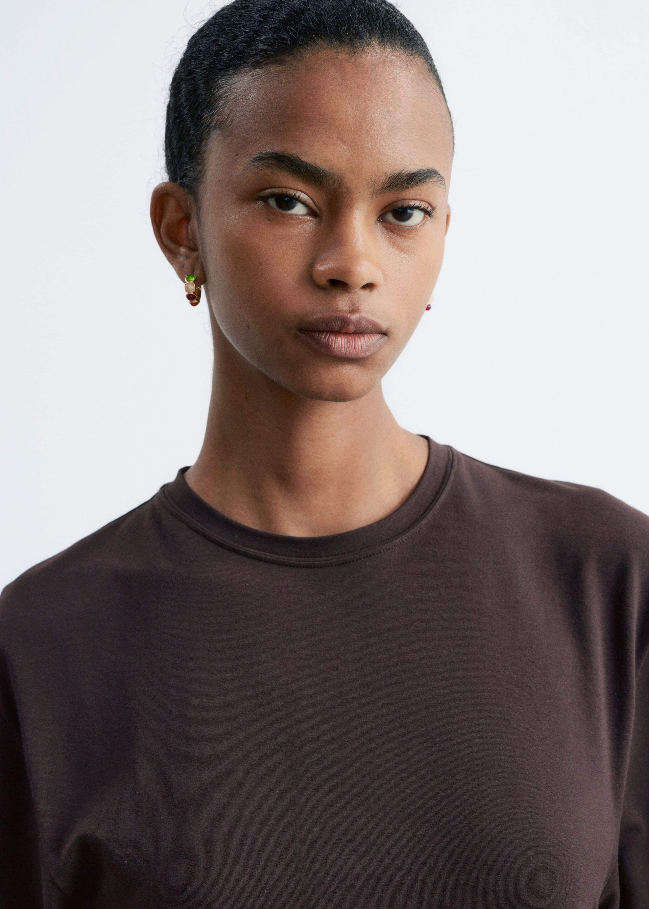 Image of Vestido midi asimétrico tipo camiseta