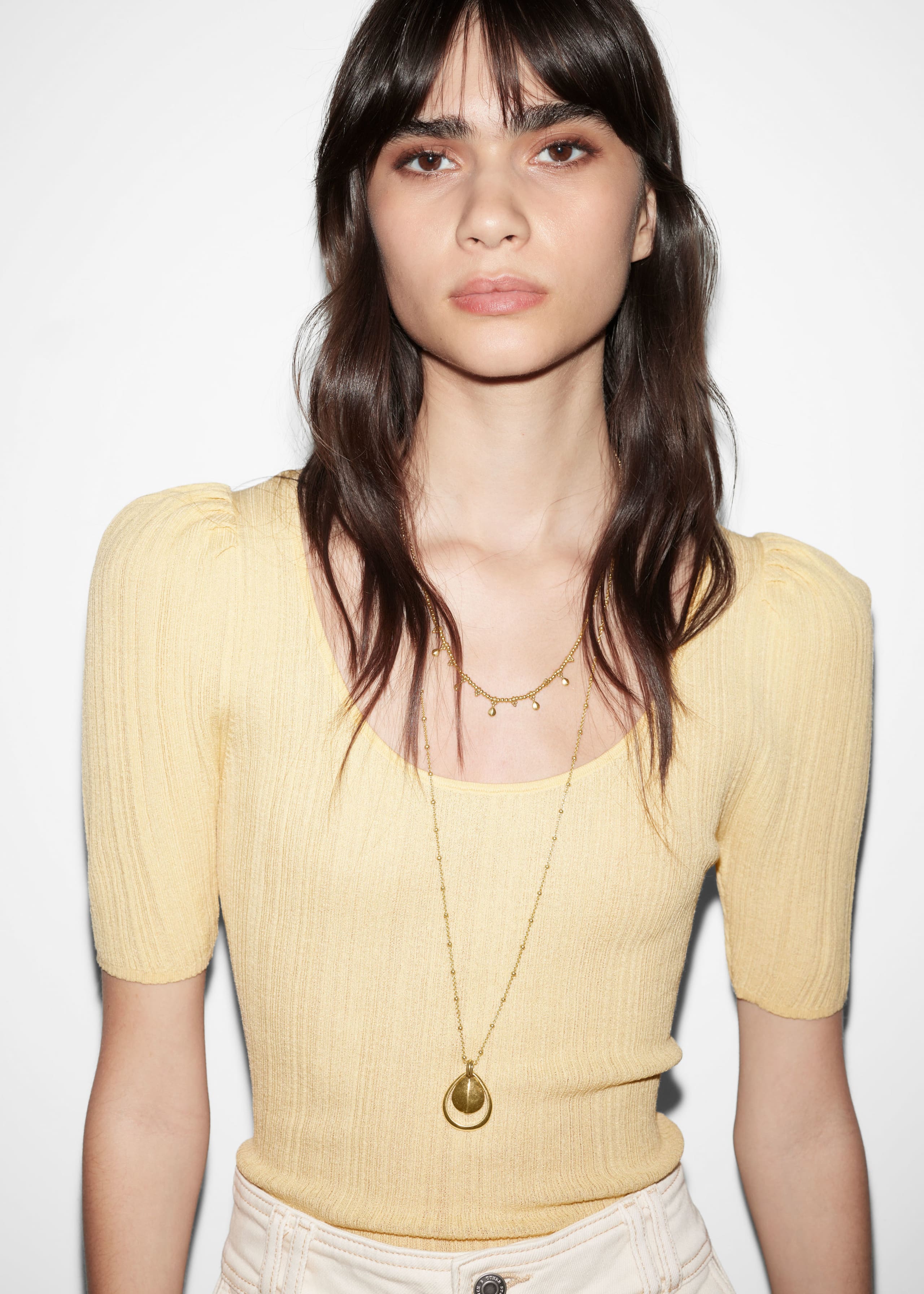 Collier superposé à pendentif - Doré - Lookbook