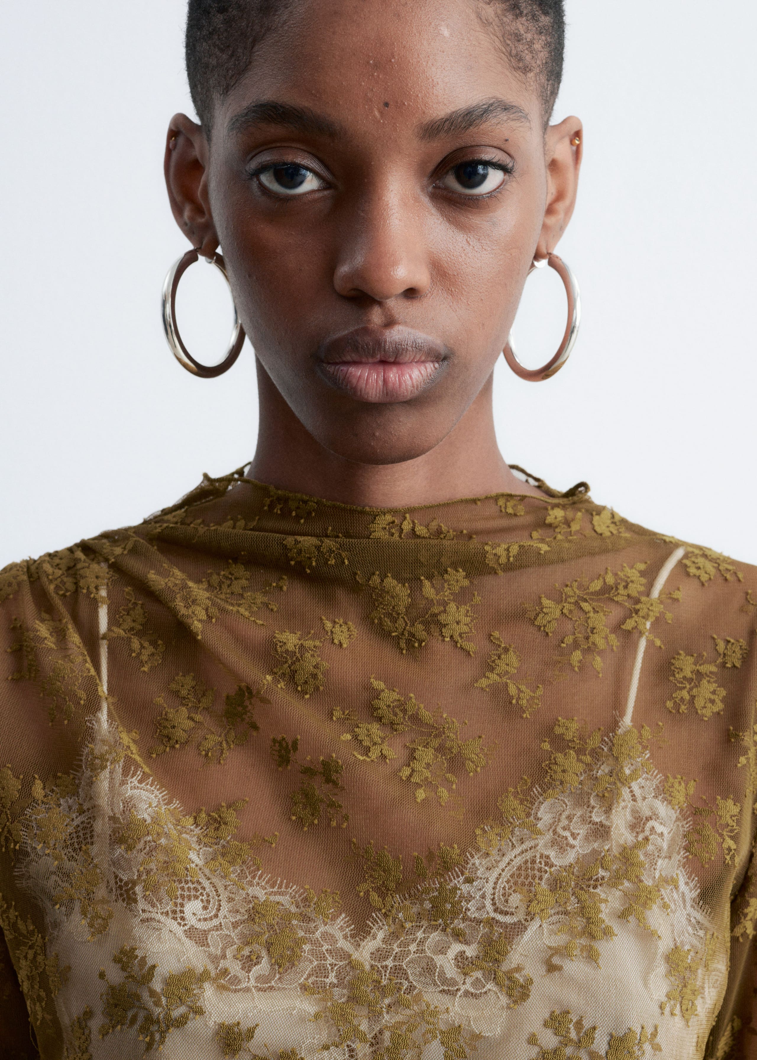 Image of Long-Sleeve Lace Top