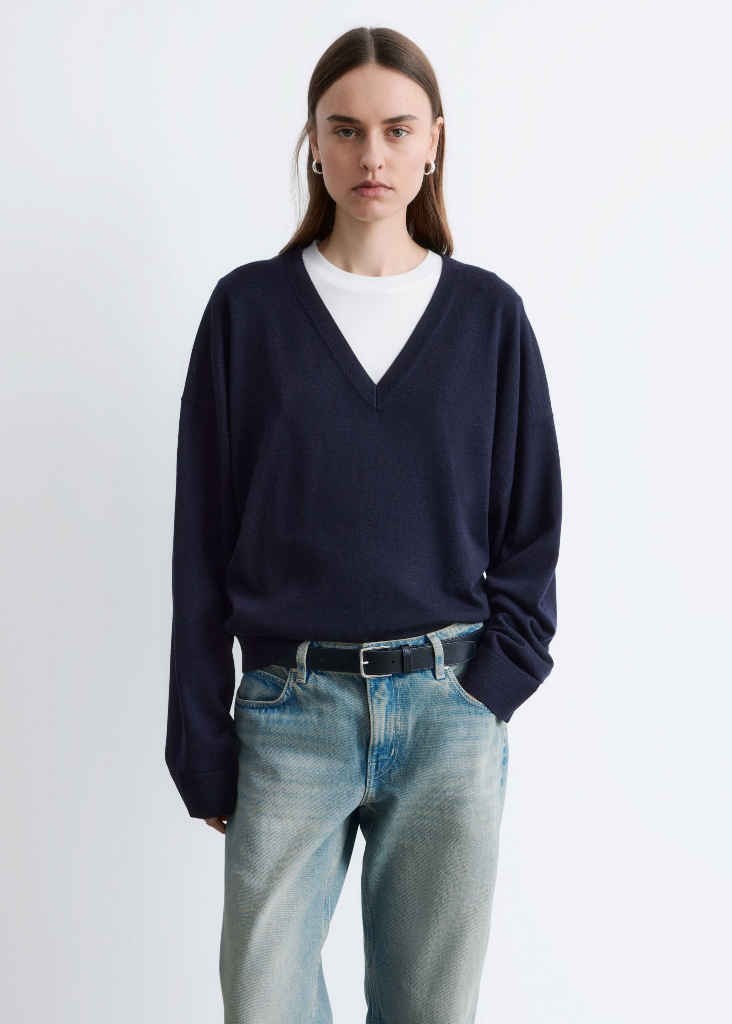 Image of V-Neck Wool Jumper