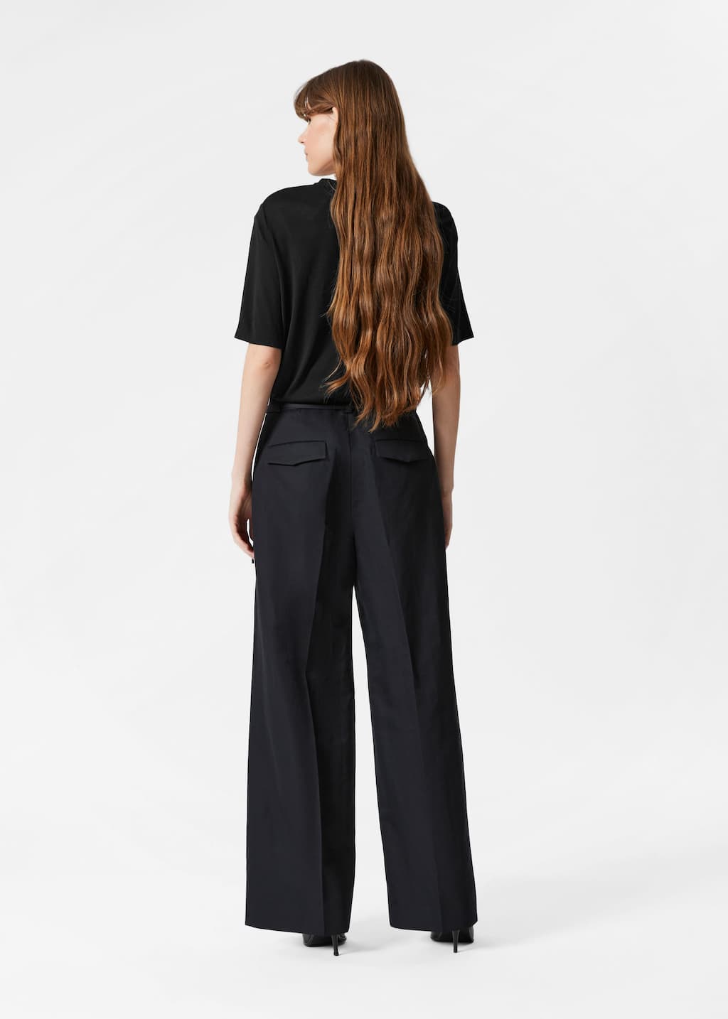 Image of Pantaloni sartoriali con cintura annodata