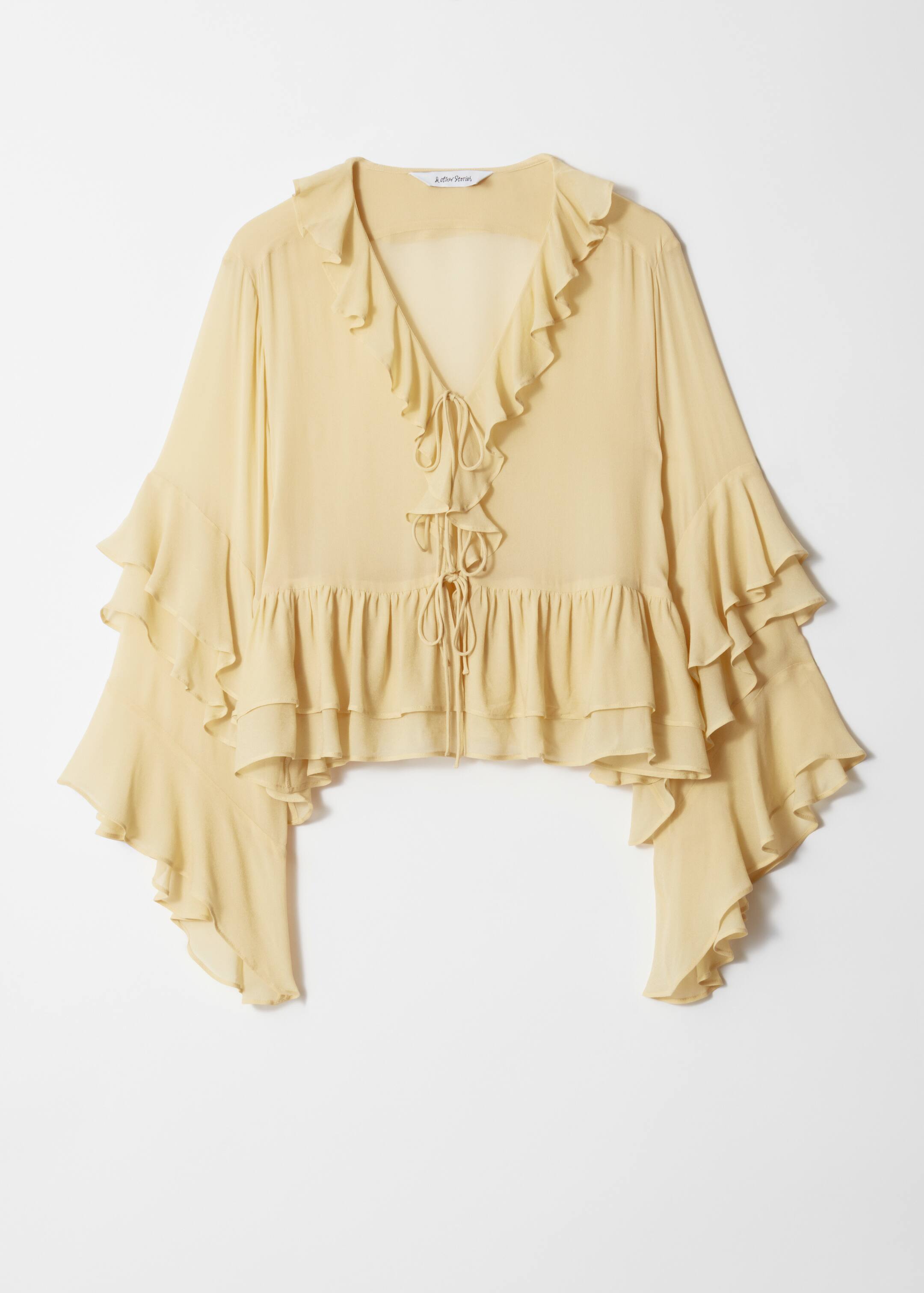 Ver imagen más grande: Blusa con volantes - Amarillo - MUJER | H&M ES 5