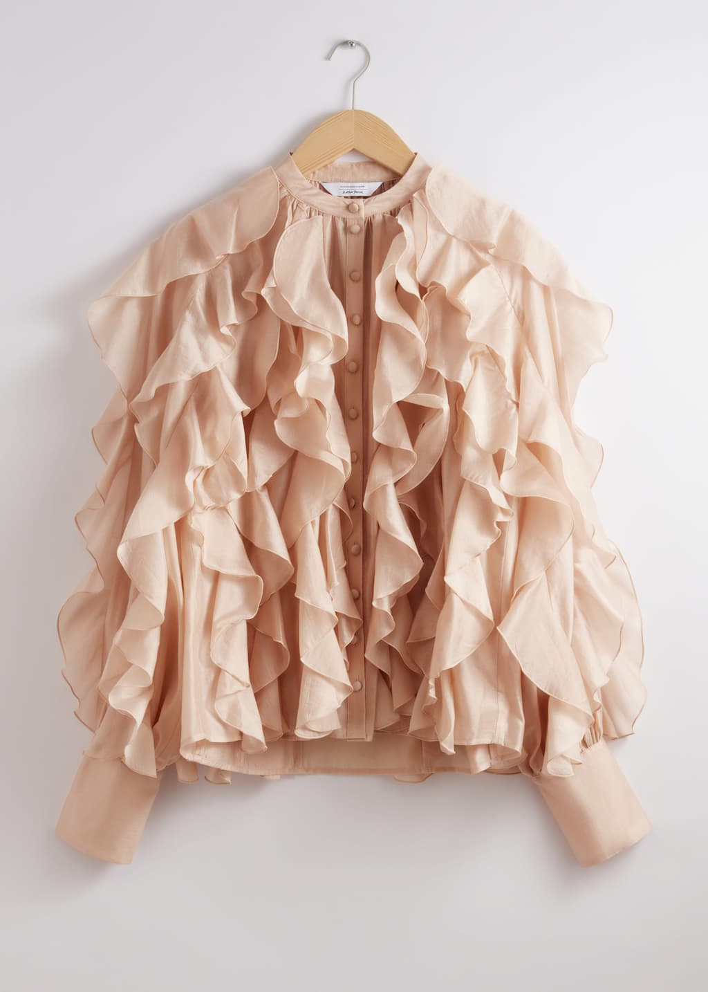 Cascading-Ruffle Blouse - Beige - Still Life