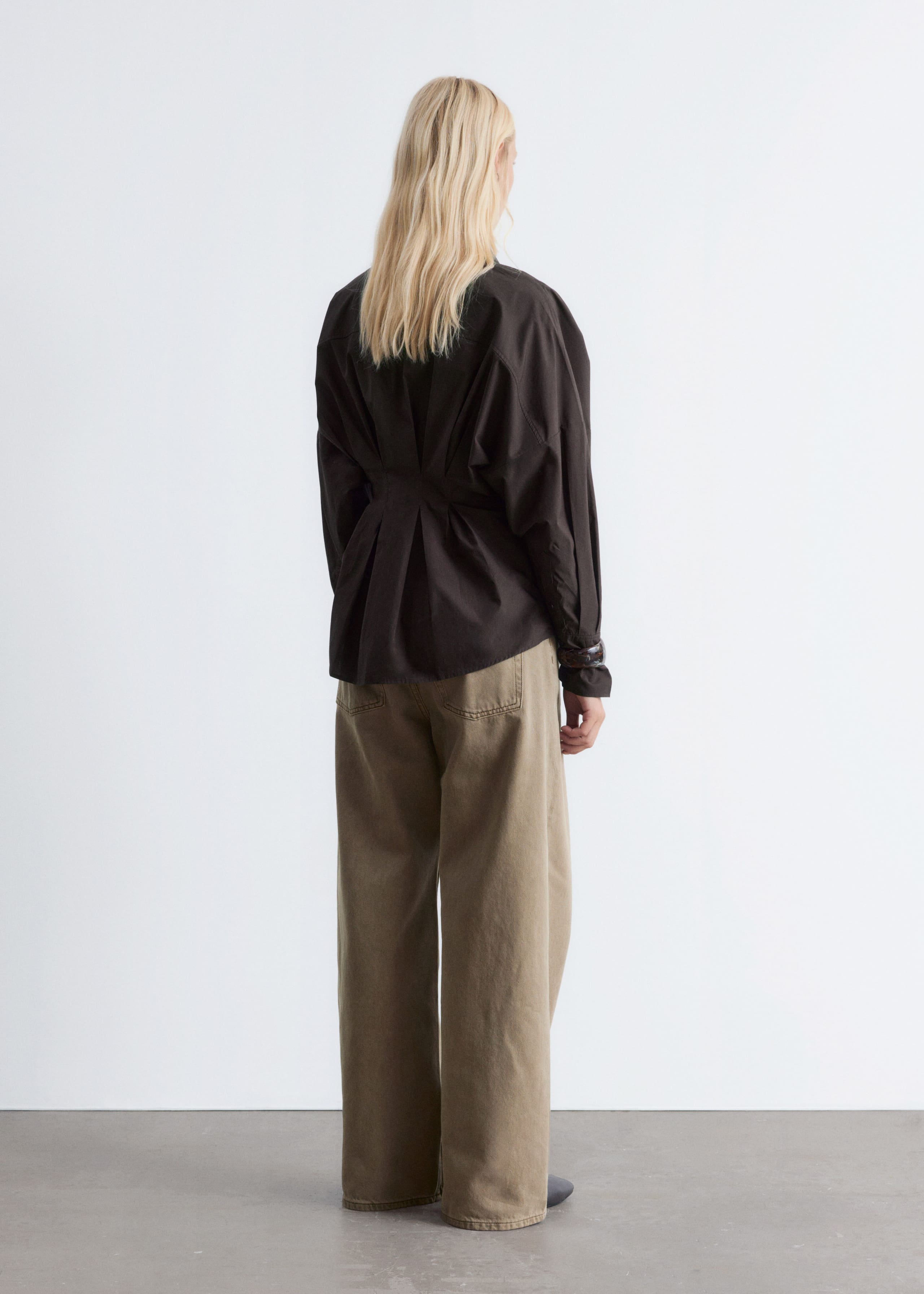 Image of Fitted-Waist Cotton Shirt