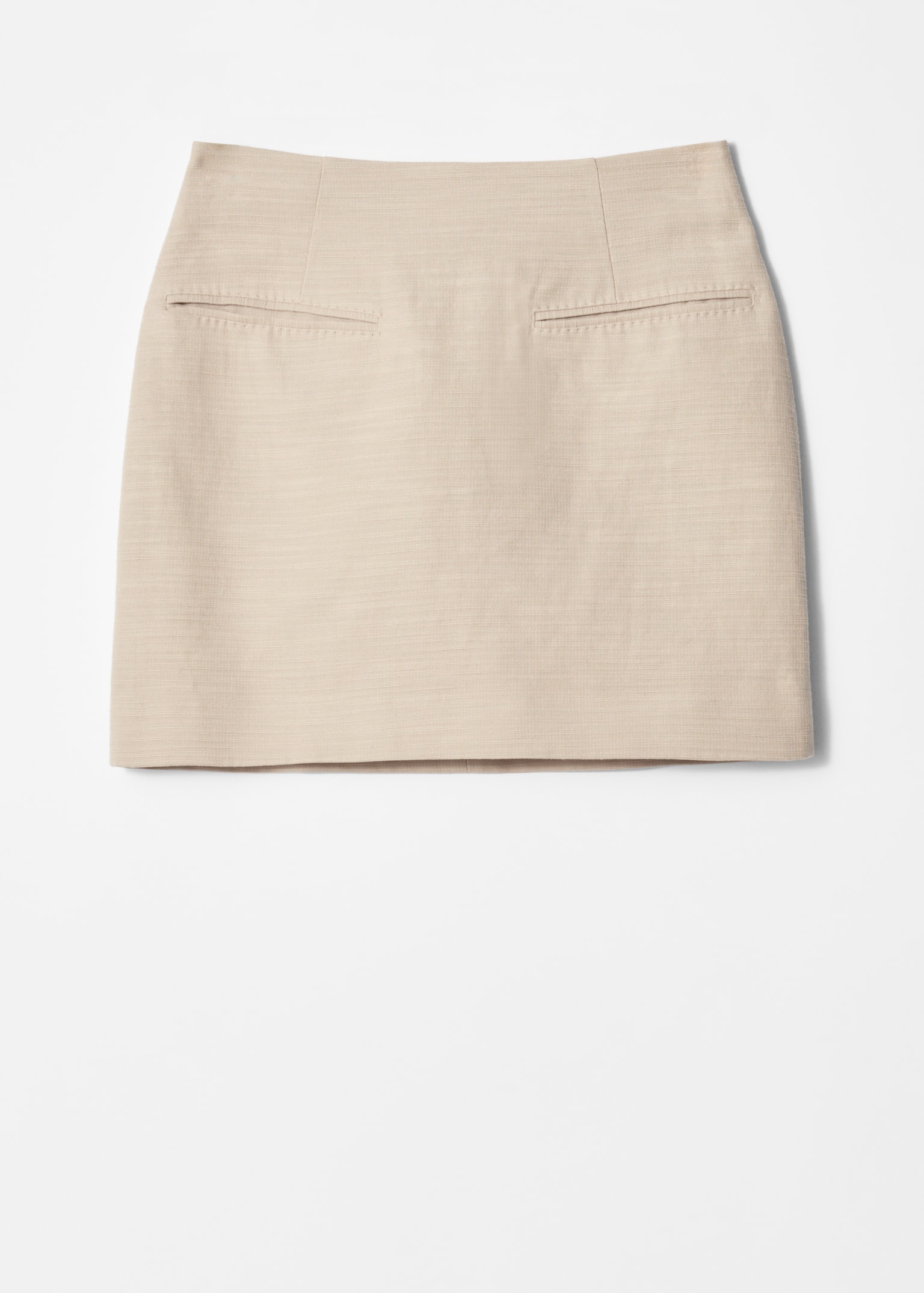 Tailored Mini Skirt - Beige - 2