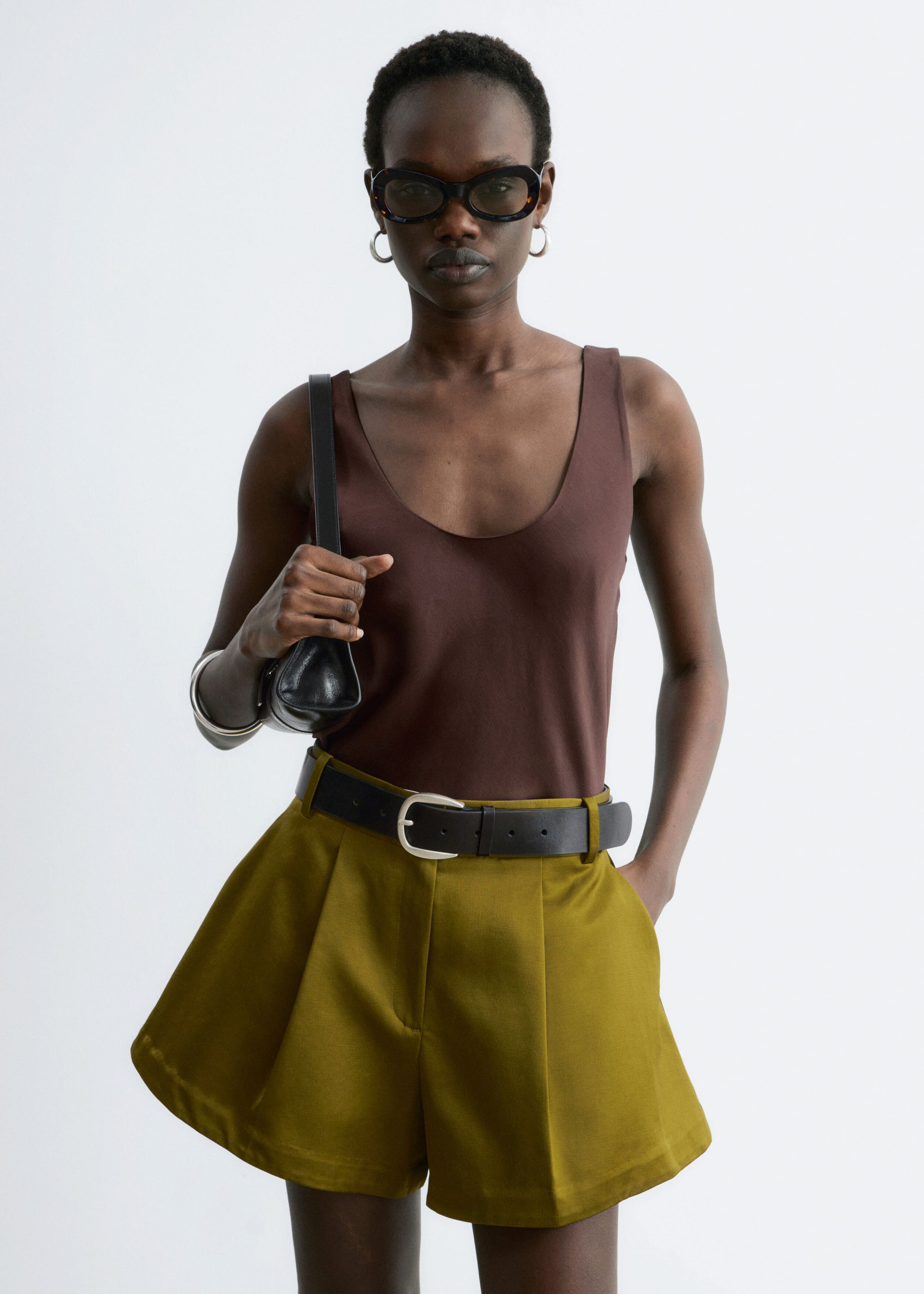 Image of A-Line Satin Shorts