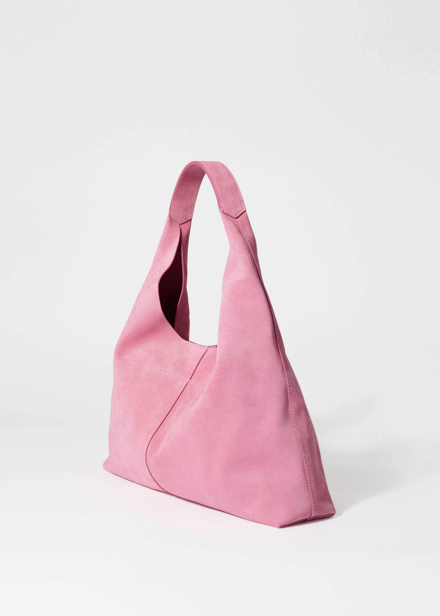 Classic Suede Tote Bag - Pink suede/Yellow/Rust - 2