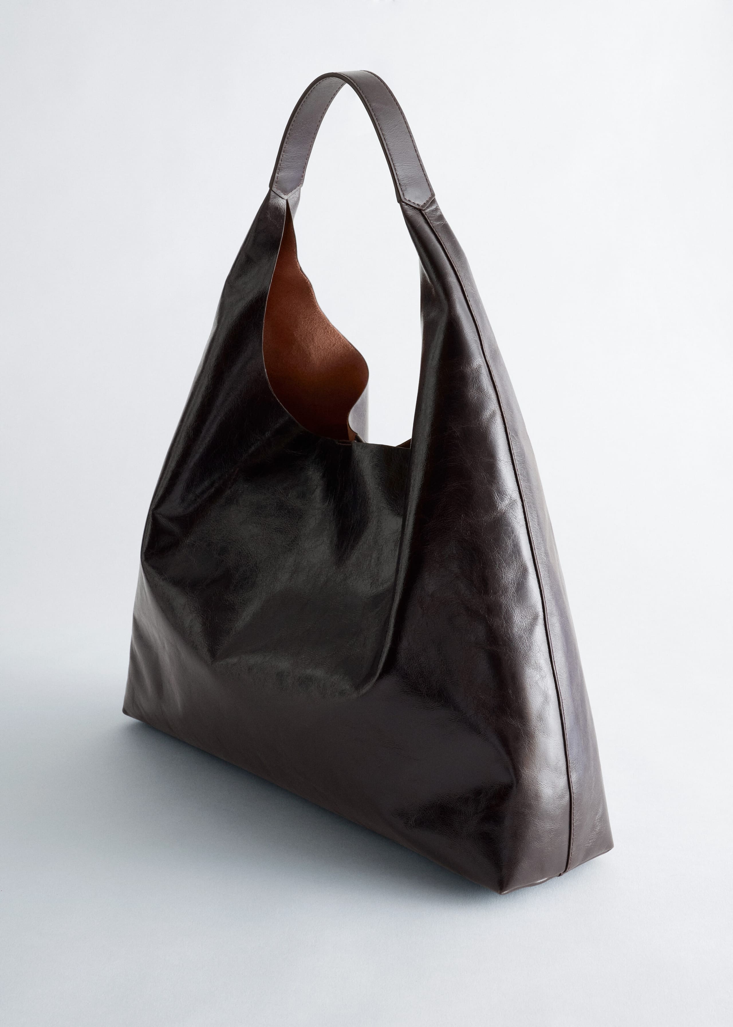 Large Leather Tote Bag - Dark Brown - Still Life