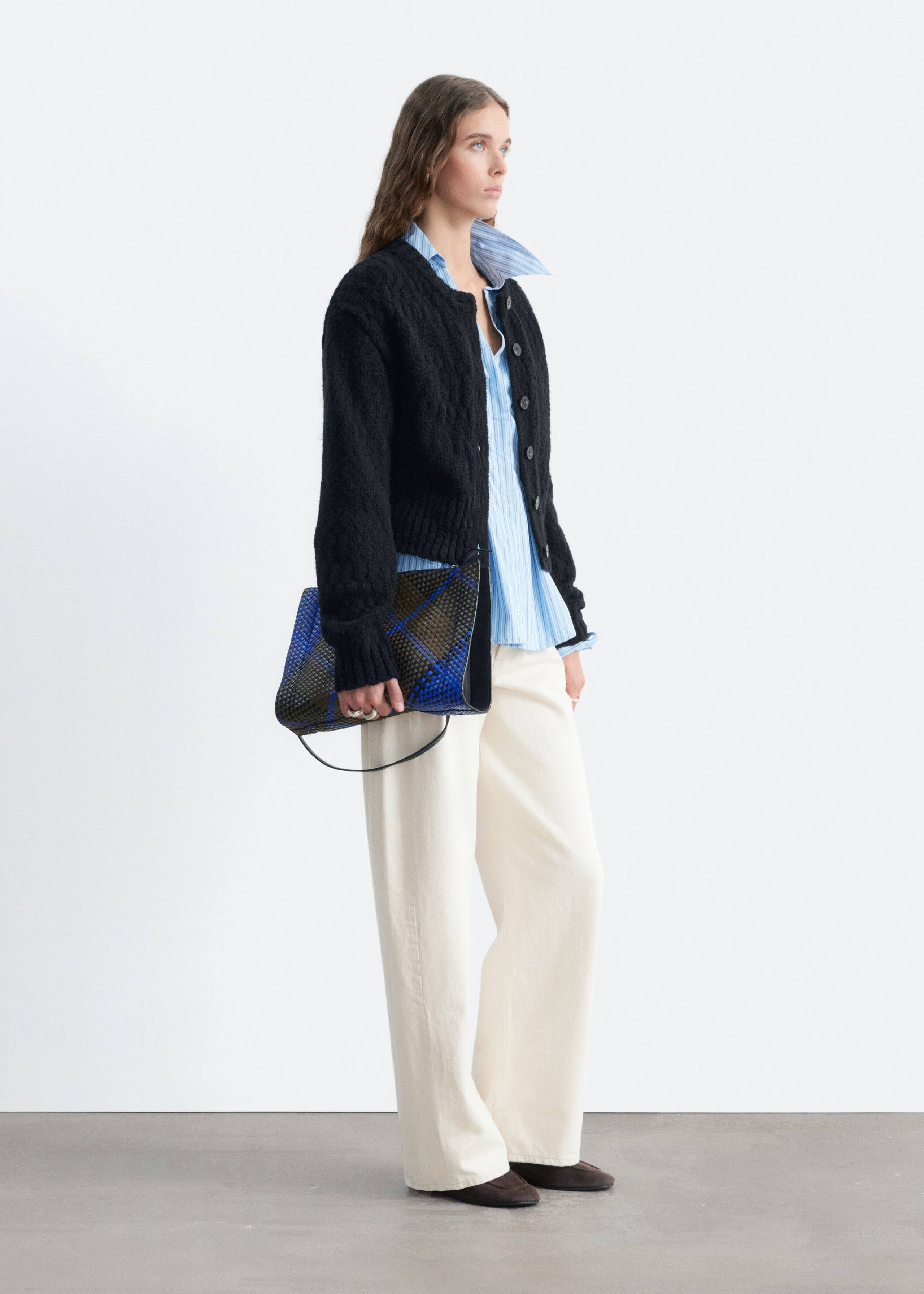 Wool-Cotton Cardigan - Olive - Lookbook
