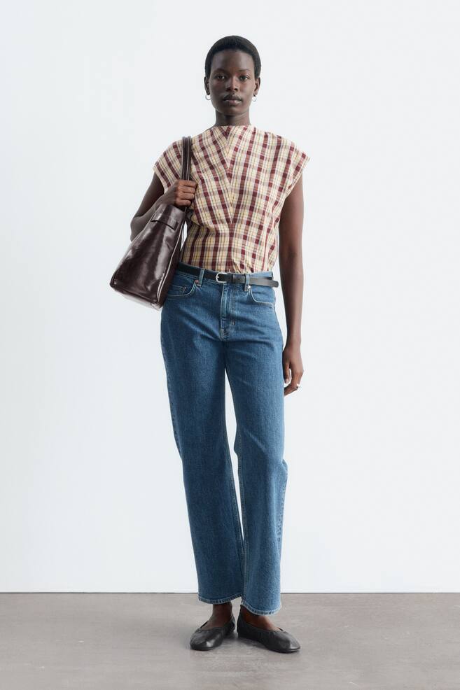 Cropped jeans met smalle pijpen - Middenblauw - 1