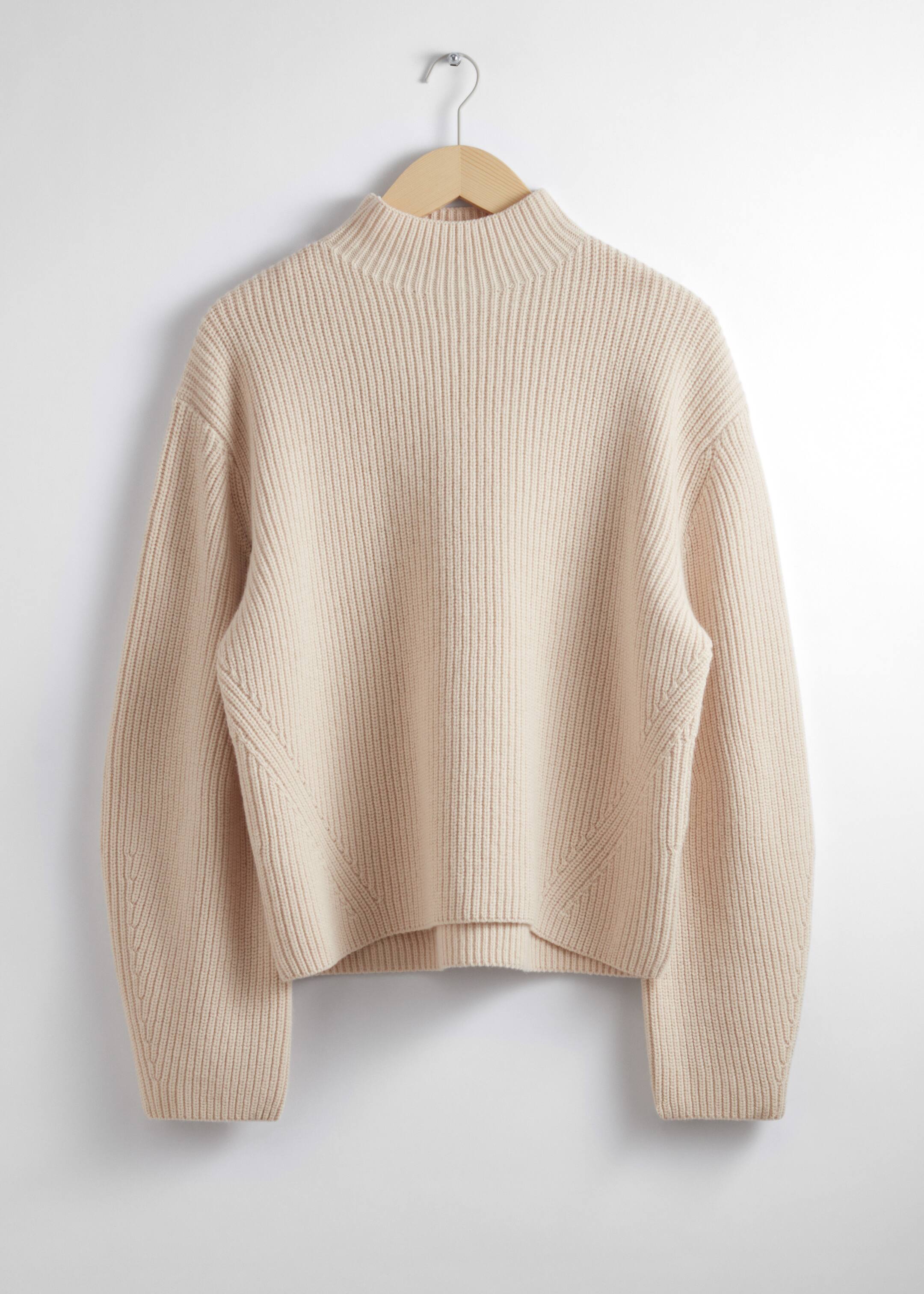 Ingrandisci l'immagine: Mock Neck Merino Jumper - Cream - DONNA | H&M CH 1
