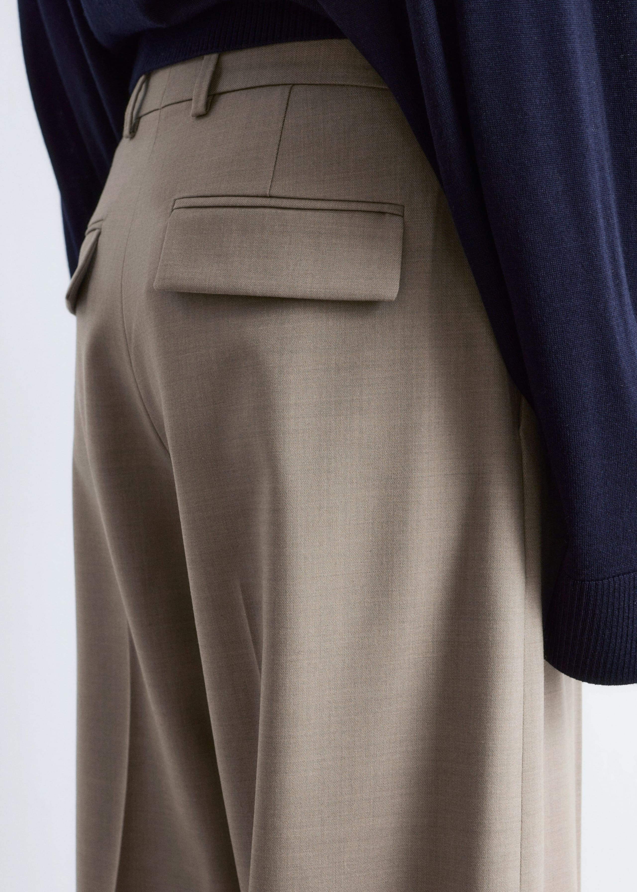 Merino Wool Press-Crease Trousers - Mole - Lookbook