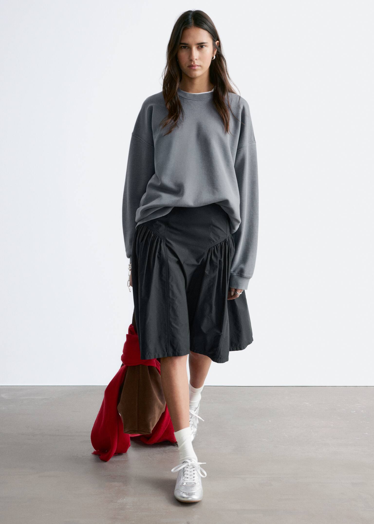 Sweat oversize - Gris/Pêche/Orange - 5