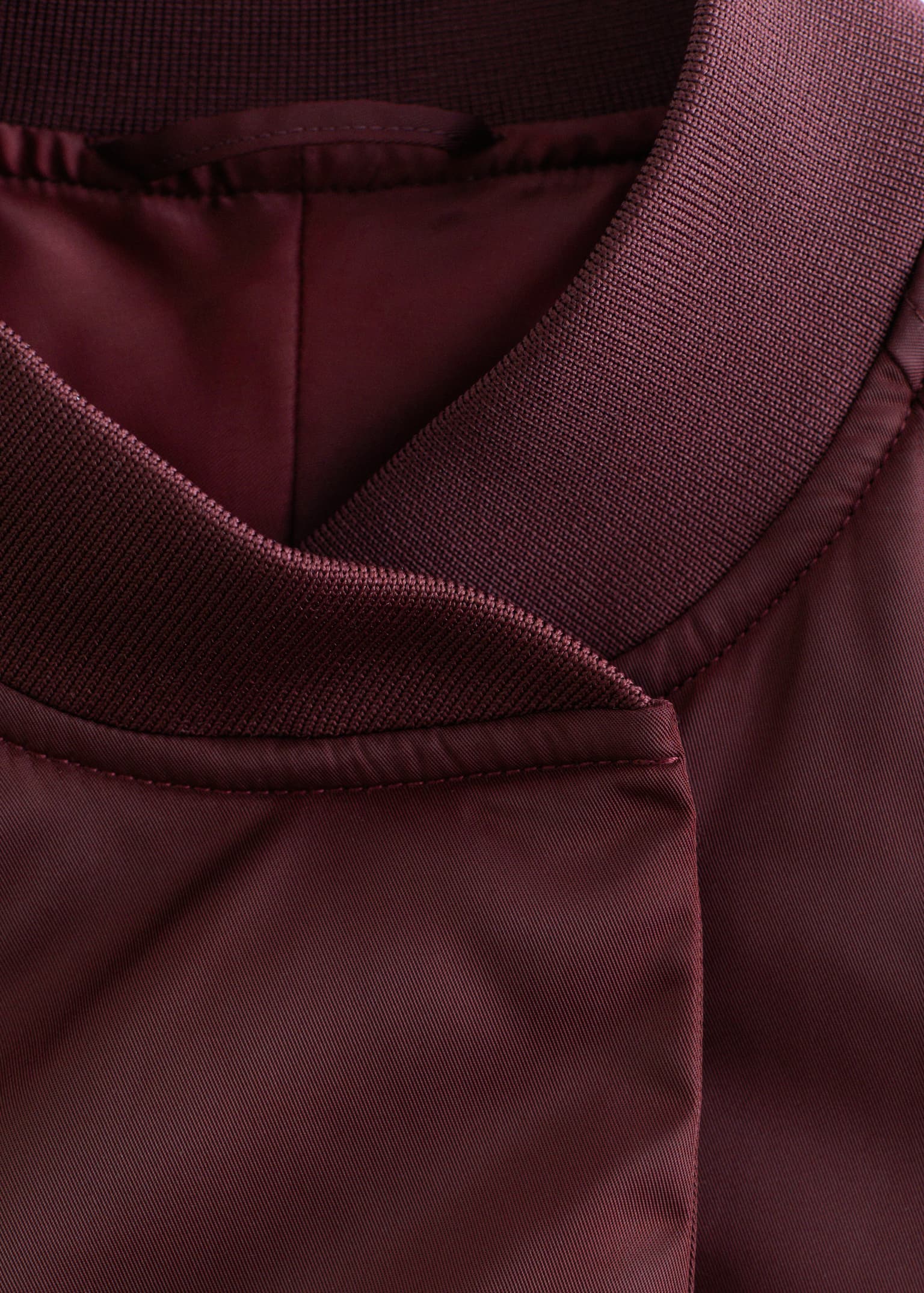 Voluminous-Sleeve Bomber Jacket - Dark Red/Black - 3