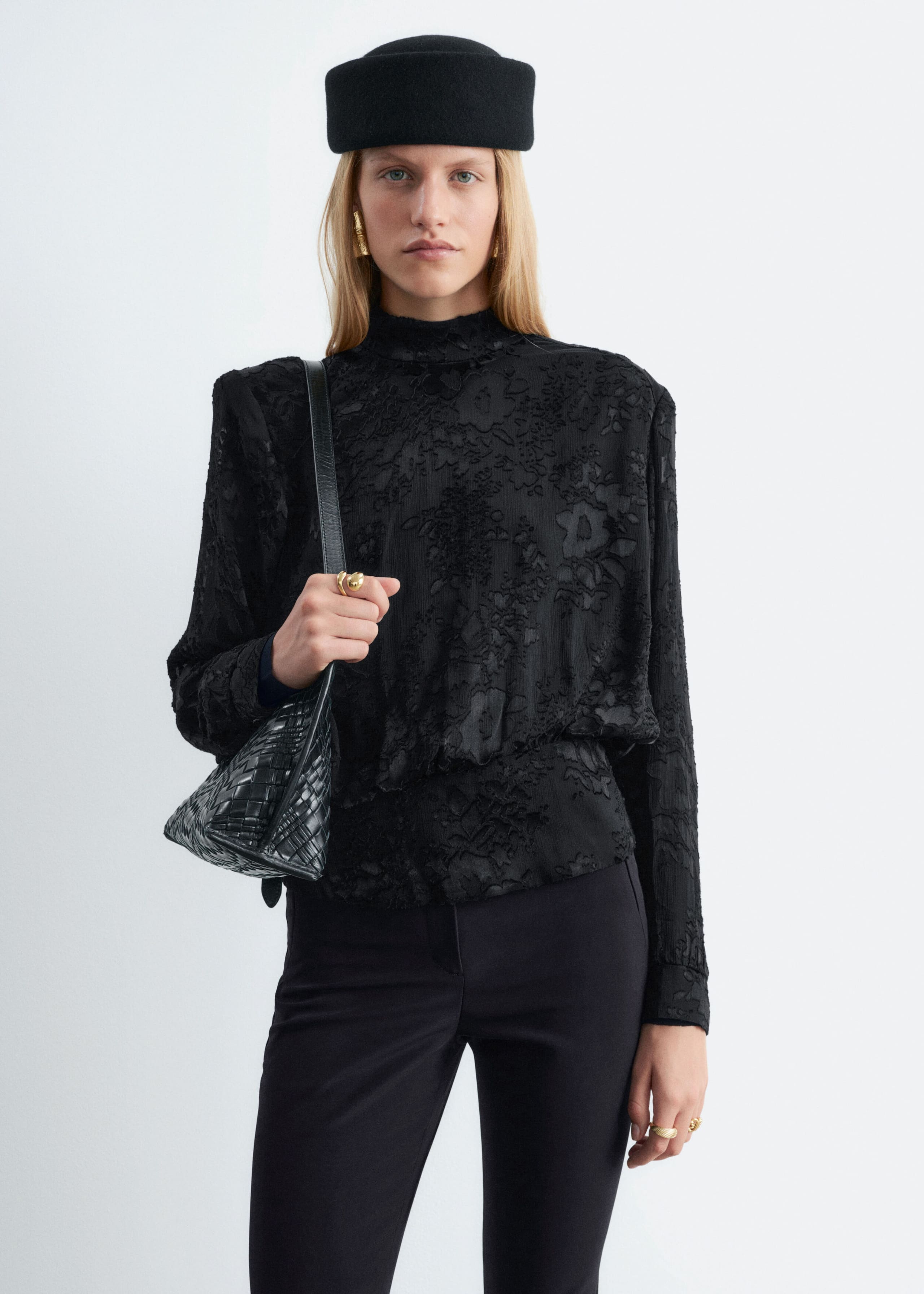 Silk-Blend Chiffon Blouse - Black - Lookbook