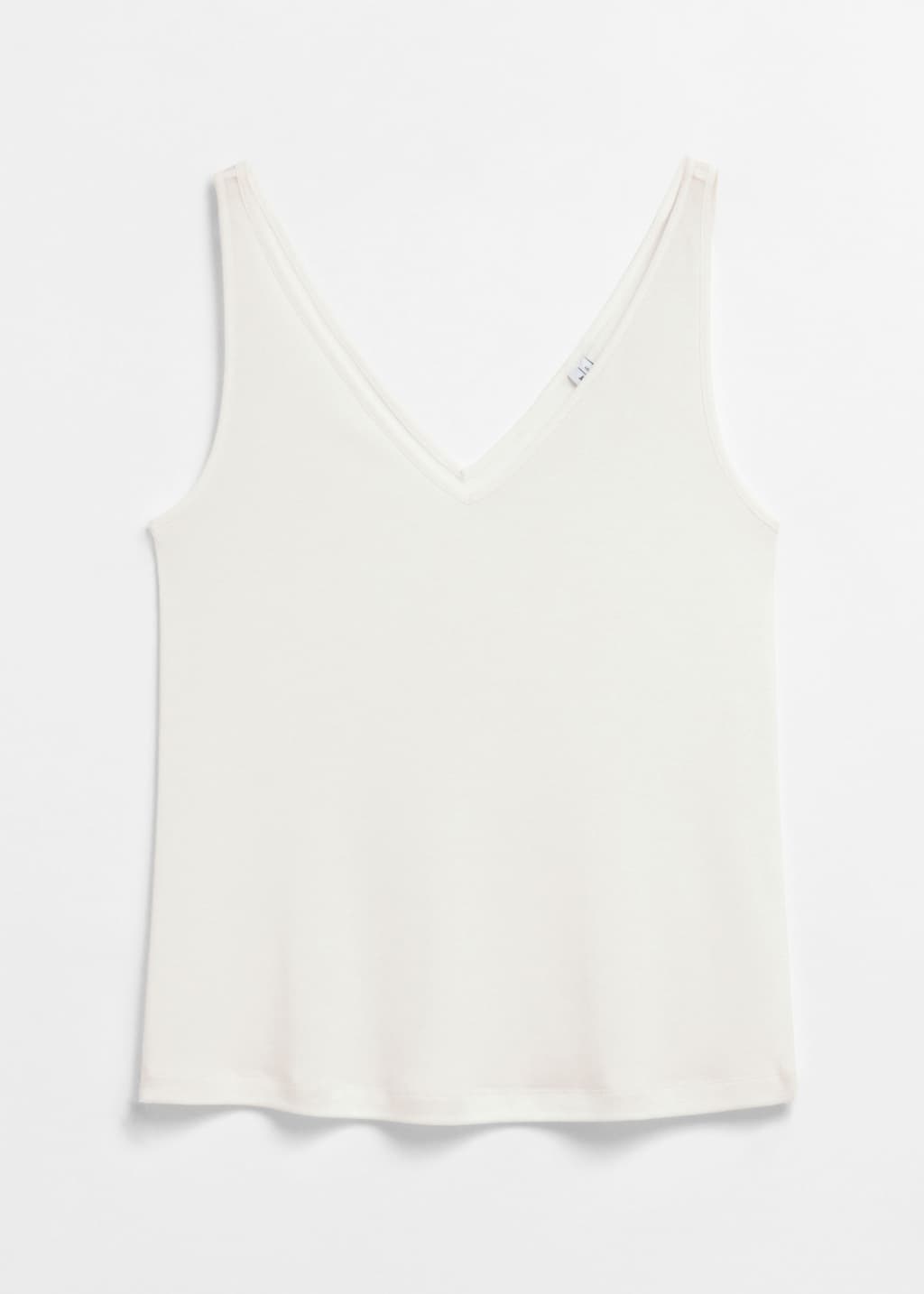 Loose-Fit V-Neck Vest Top - White - Still Life