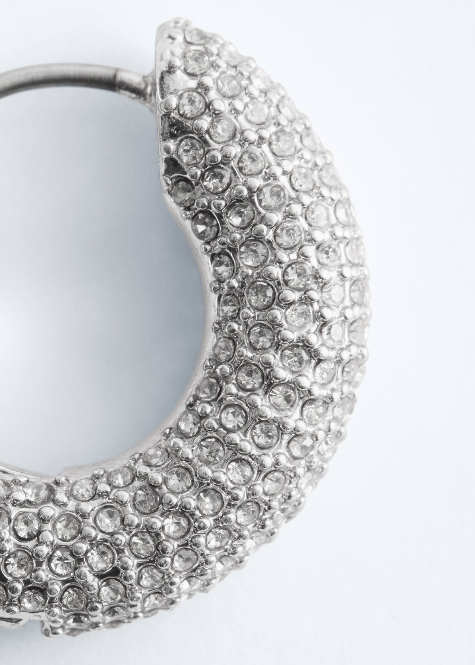 Crystal Hoop Earrings - Silver/Zlato - 6