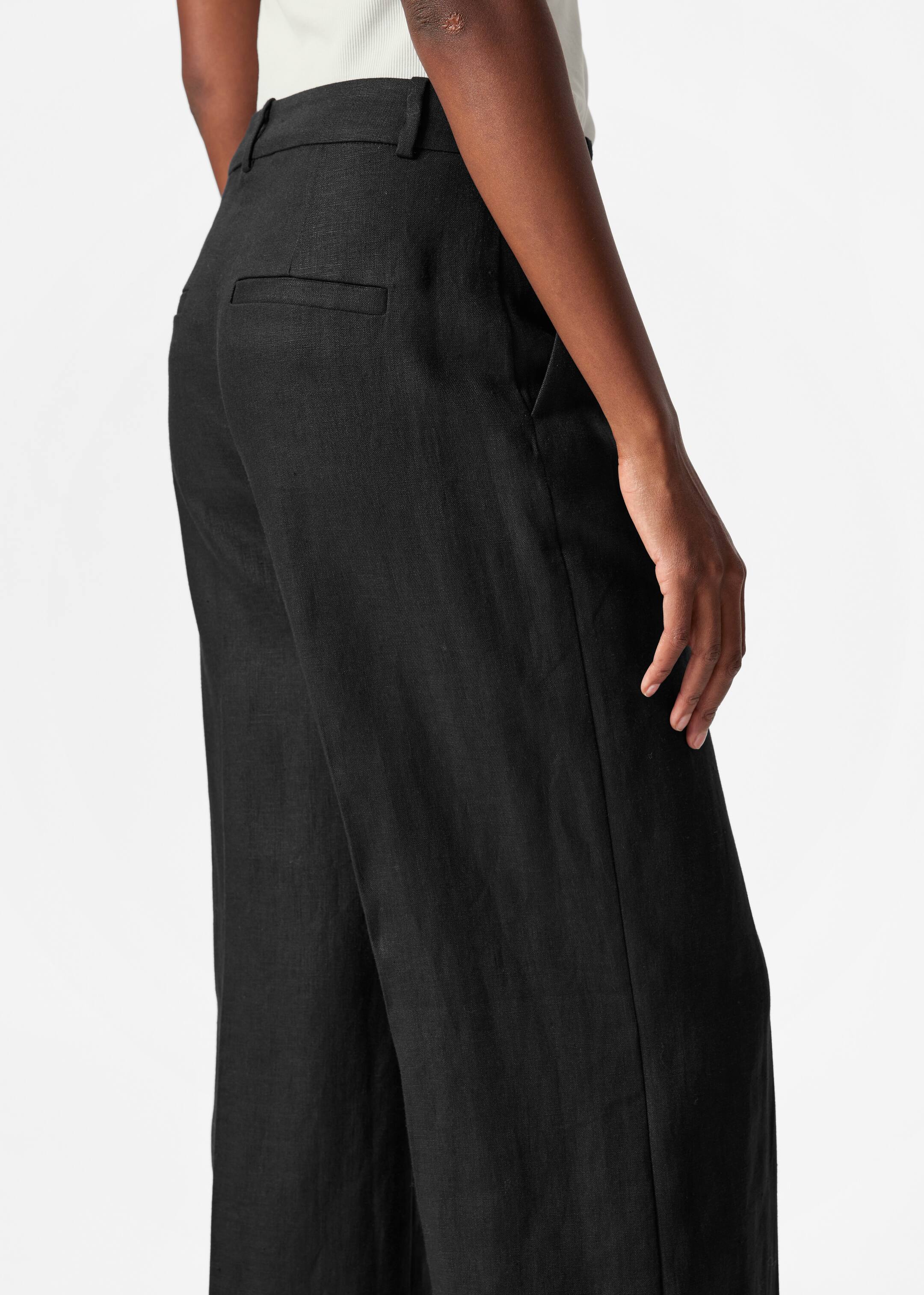Agrandir l'image: Pantalon habillé en lin - Noir - FEMME | H&M BE 2