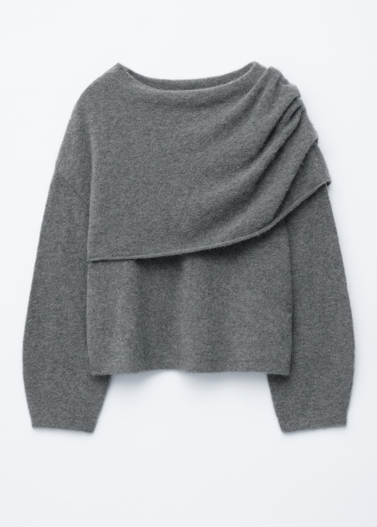 Pull cape en maille - Gris foncé/Brun rouille - 2