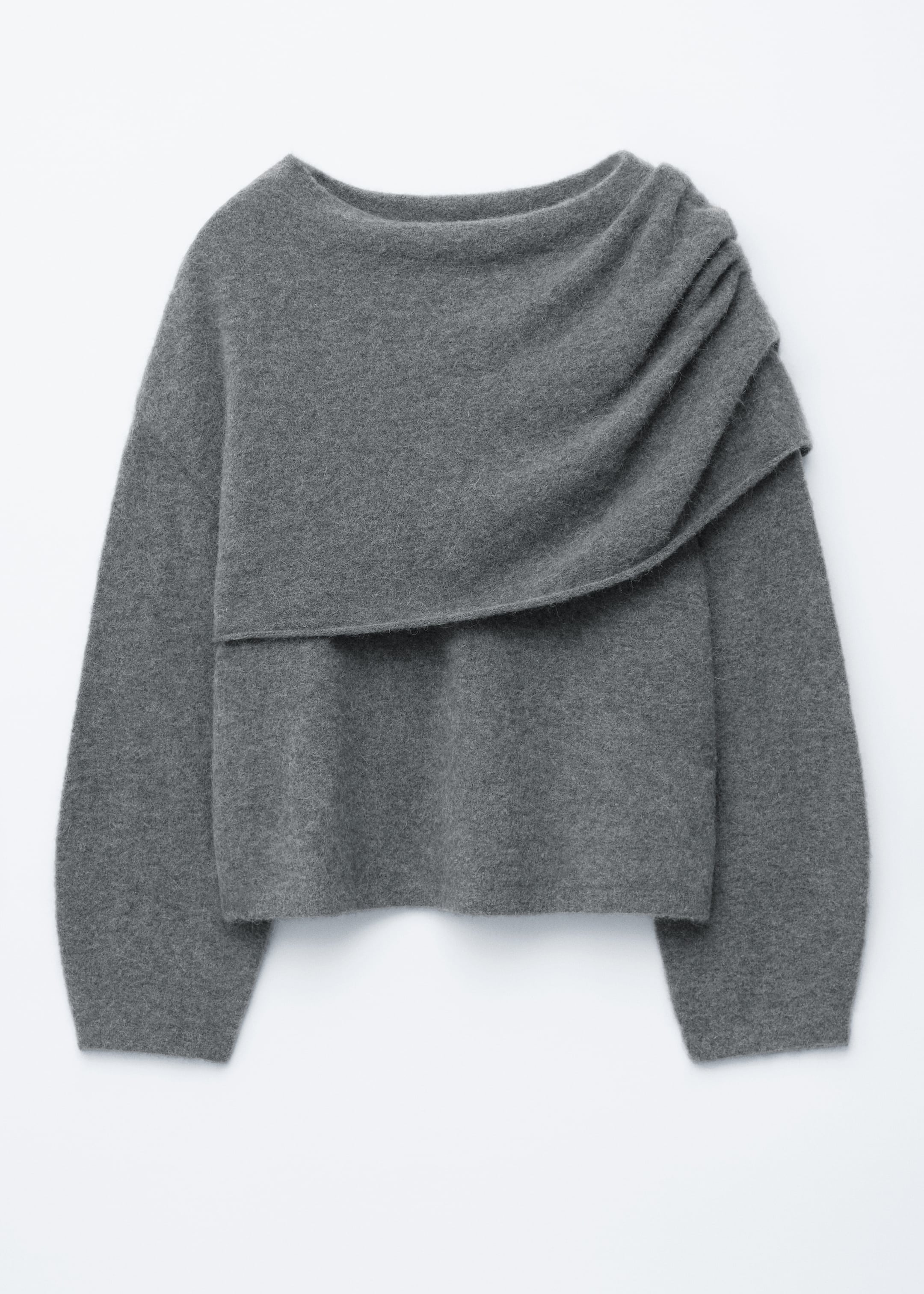 Zobacz większy obraz: Dzianinowy sweter z pelerynką - Ciemnoszary - ONA | H&M PL 7