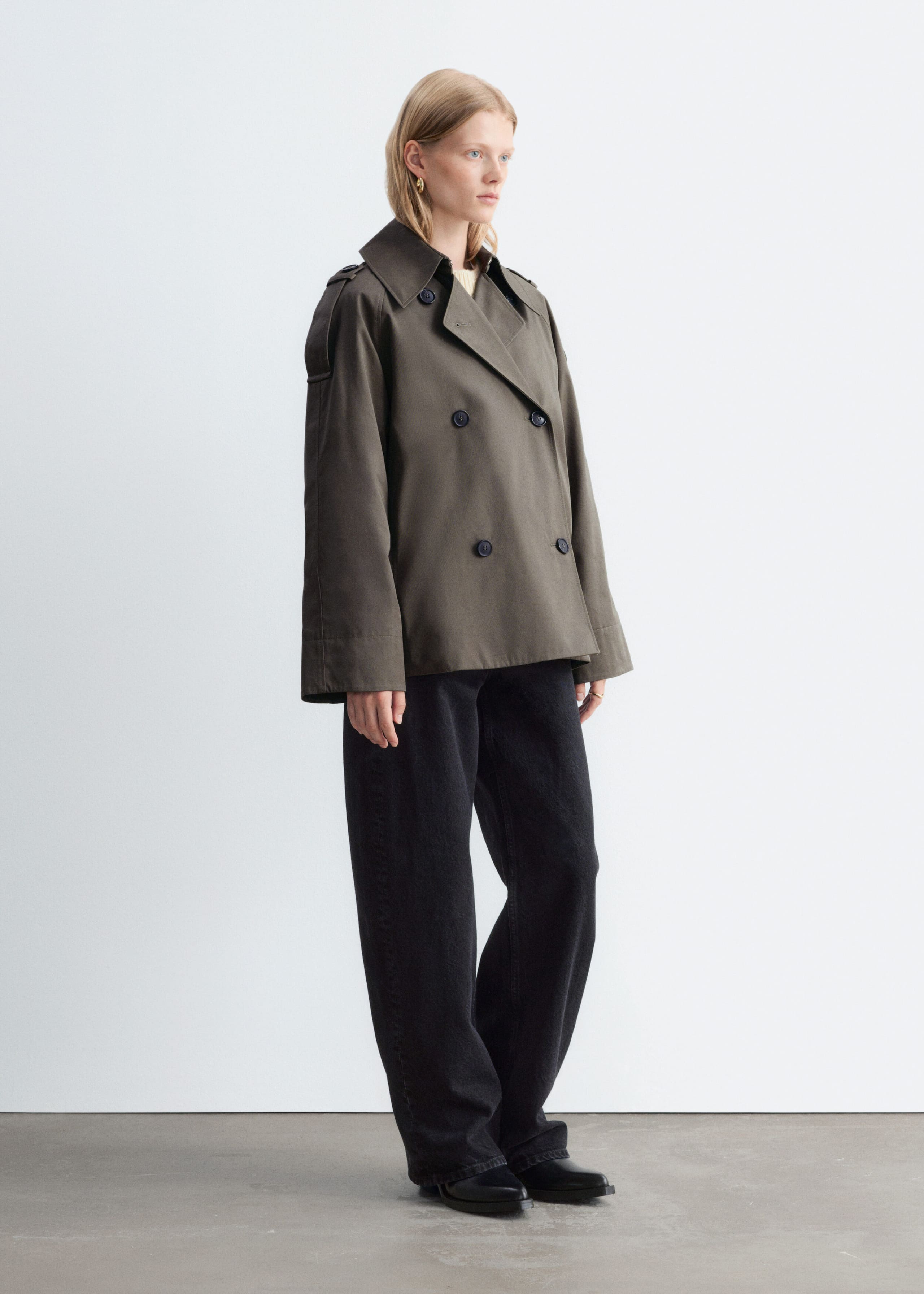 Double-Breasted Trench Jacket - Beige - Lookbook