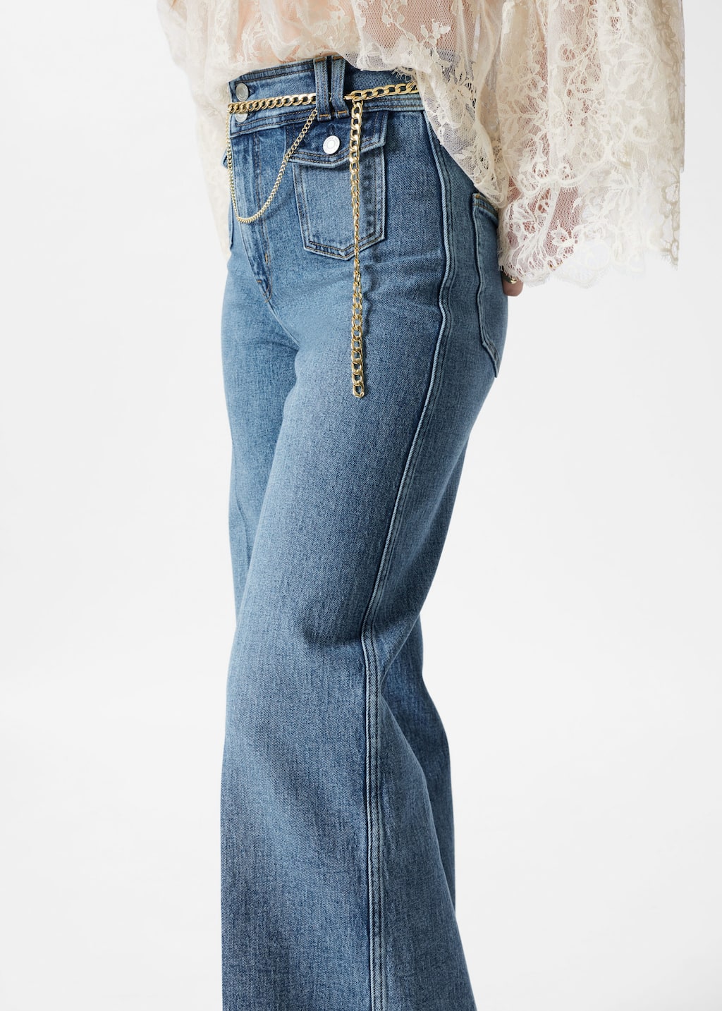 Image of Press-Crease Flared Jeans