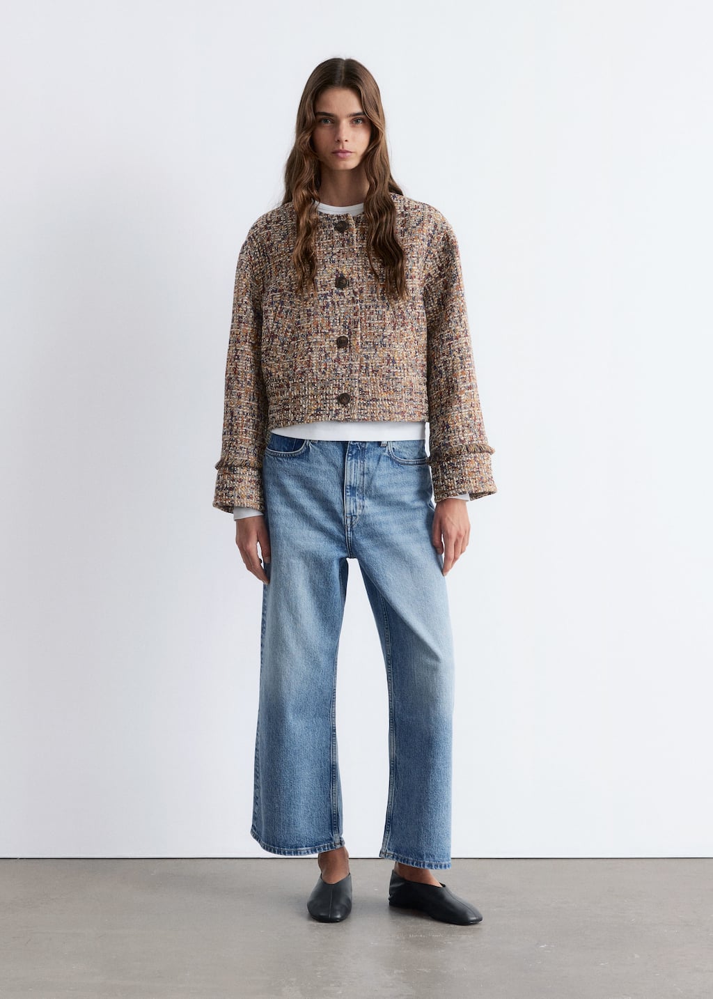 Image of Cropped Bouclé Jacket