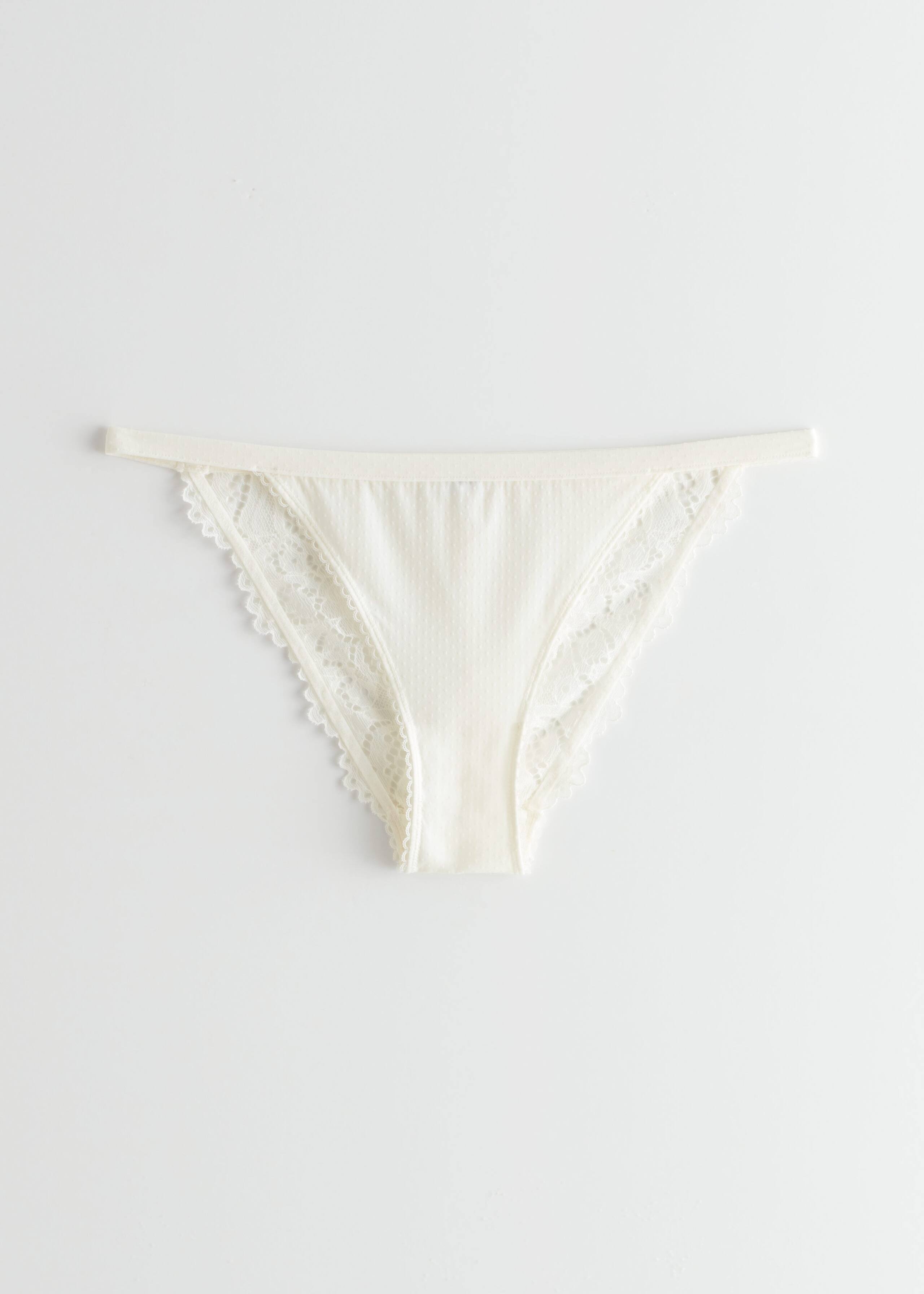 Floral Lace Briefs - White - Still Life