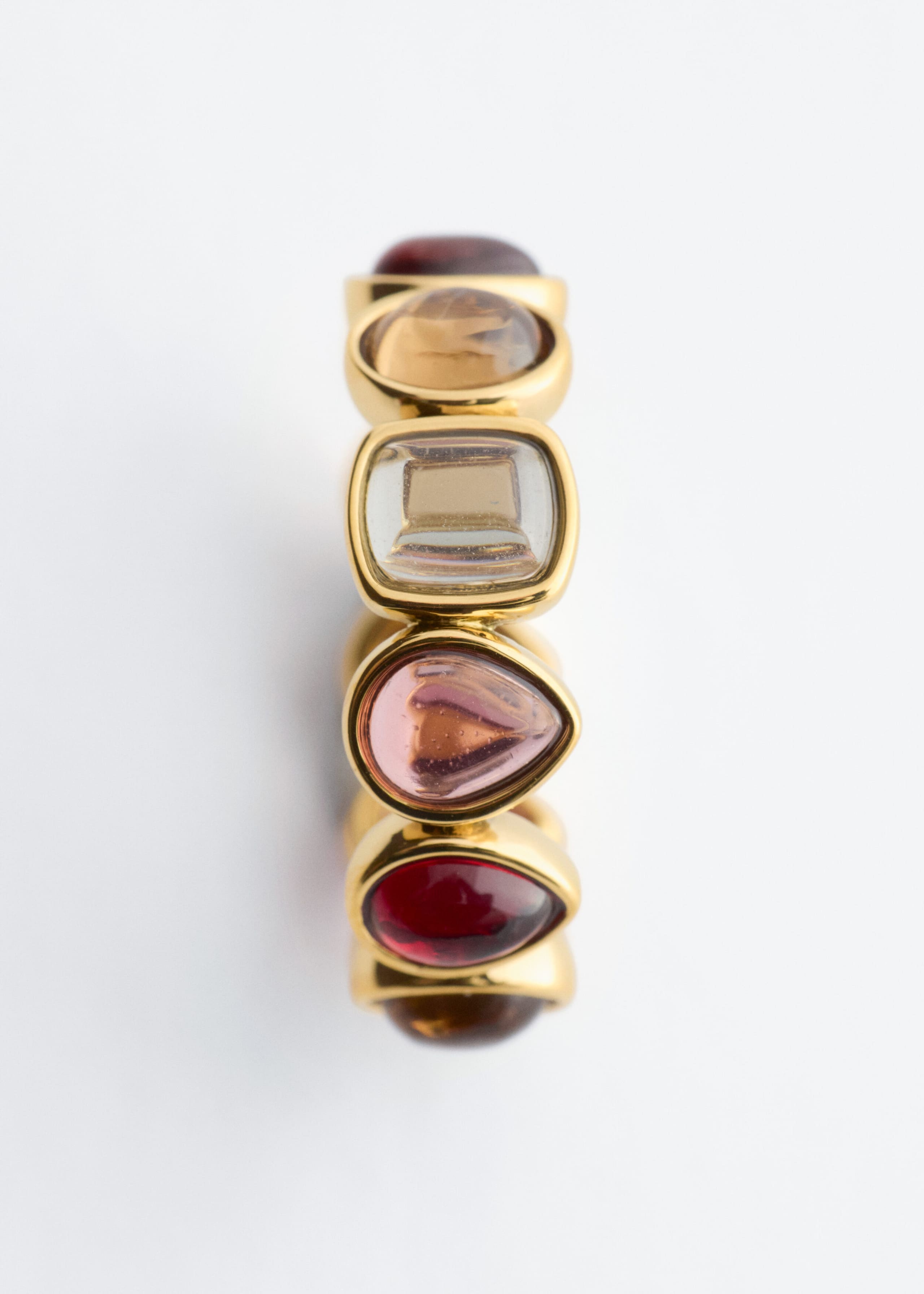 Mosaic Brass Ring - Gold/Multi Colour - Still Life