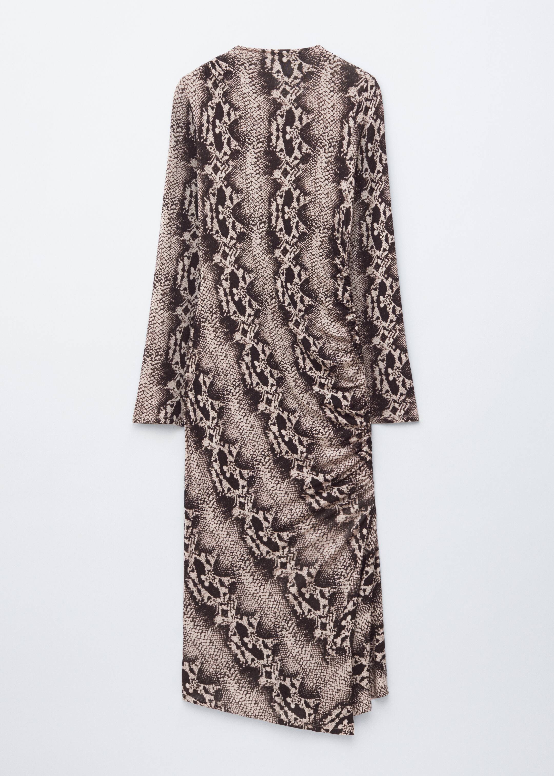 הצגת תמונה גדולה יותר: Gathered Midi Dress - Beige Snake - Ladies | H&M IL 6