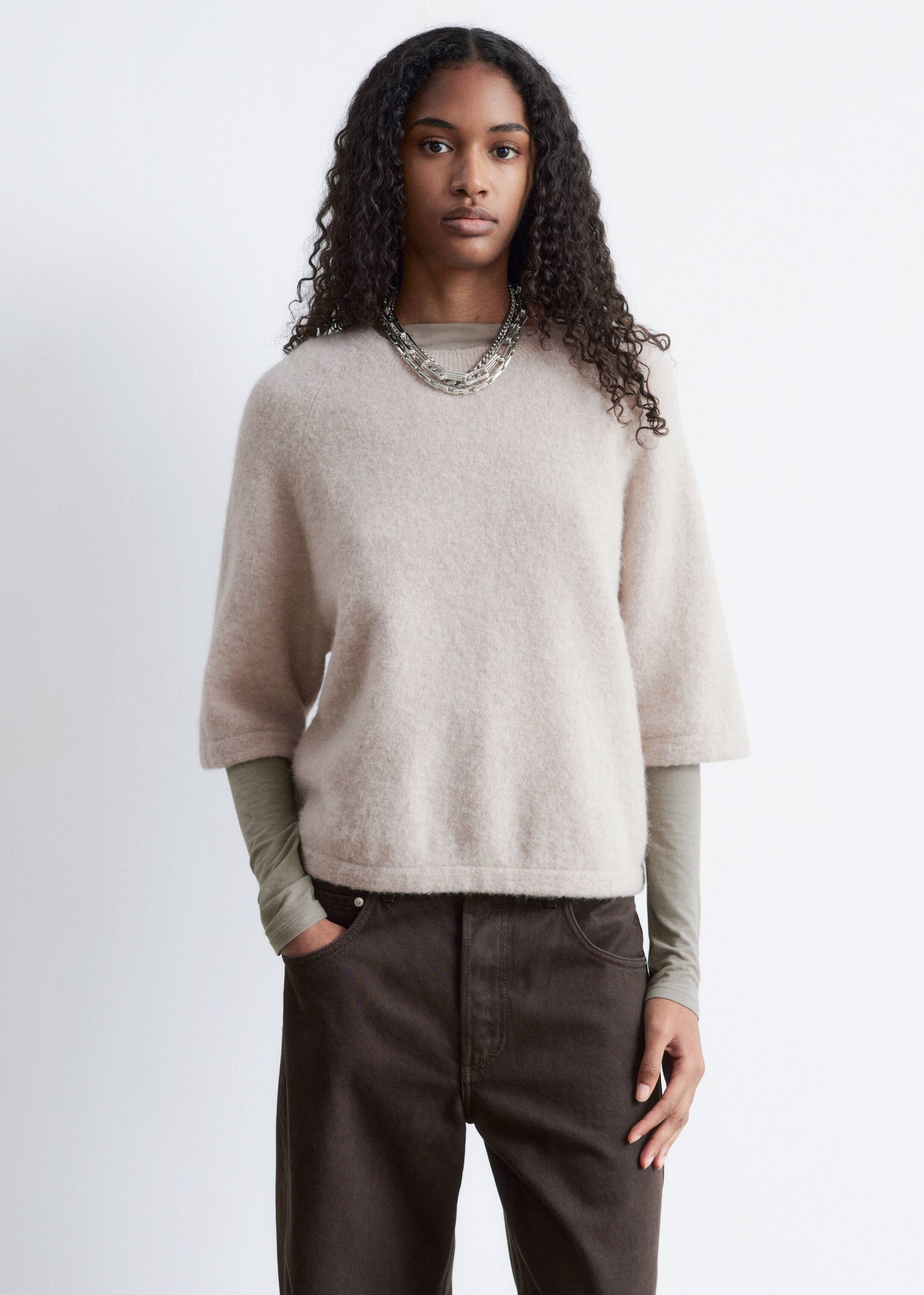 Zobraziť väčší obrázok: Pletený top s alpaka zmesou - Ovsená - ŽENY | H&M SK 2