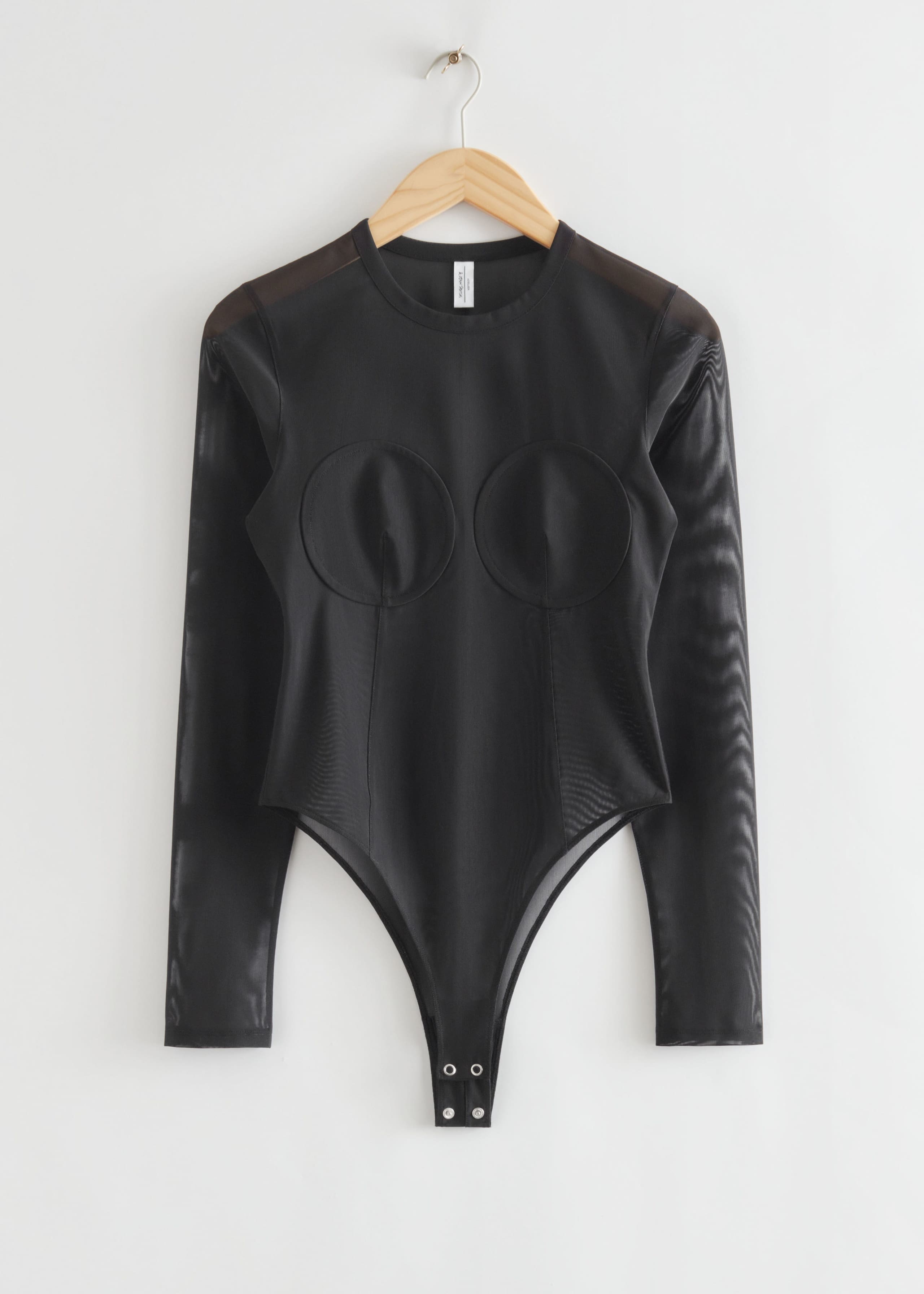 Fitted Sheer Bodysuit - Black - Still Life