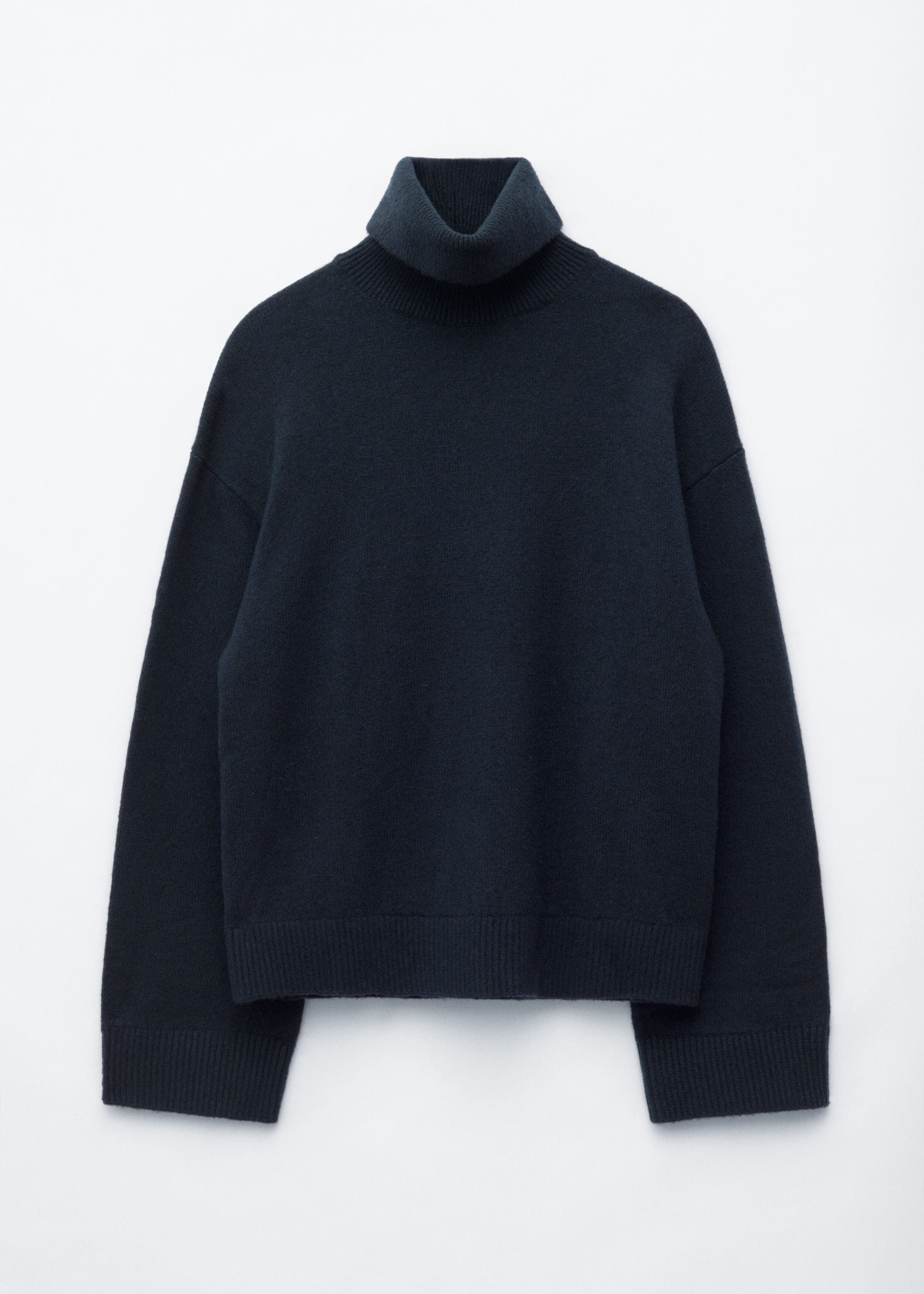 Wool-Cotton Turtleneck Jumper - Dark Blue - Still Life