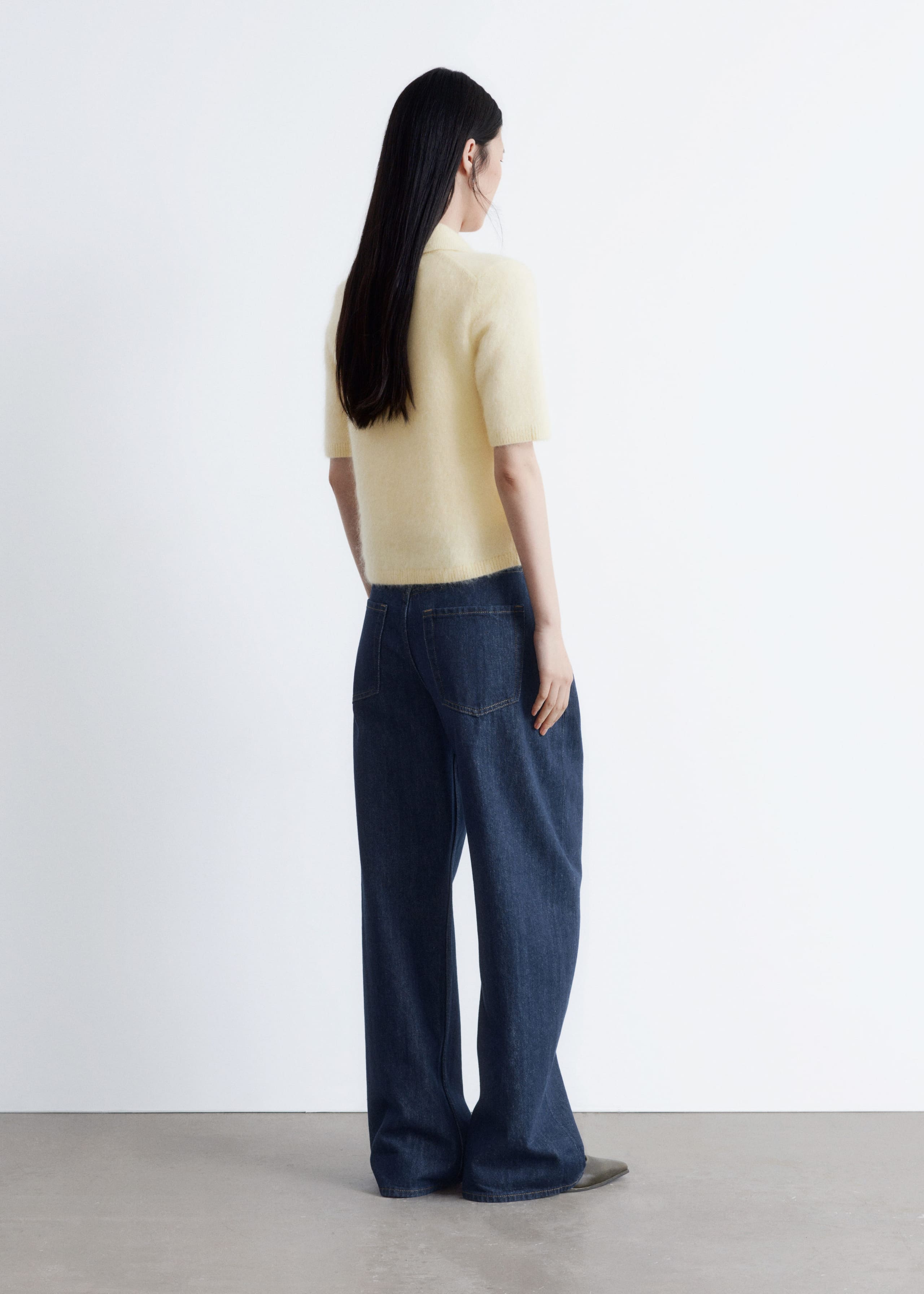 Image of Brushed Knit Polo T-Shirt