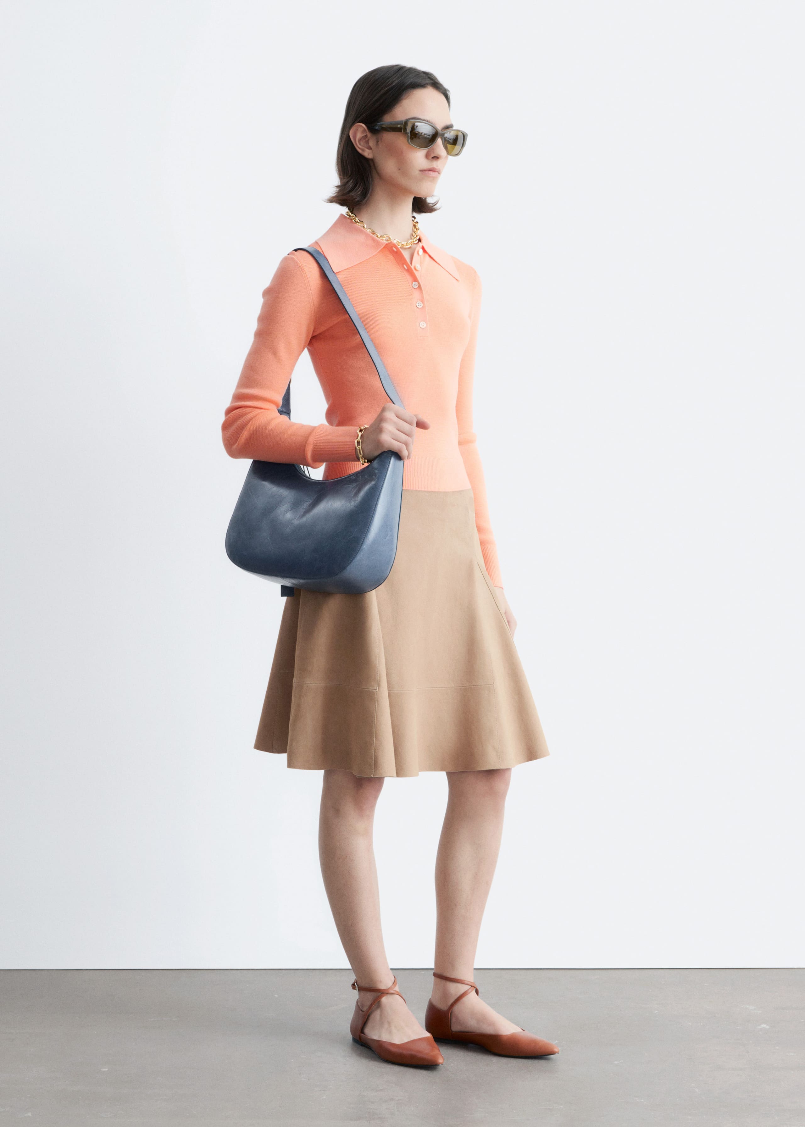 Image of Rib-Knit Merino Wool Polo Top