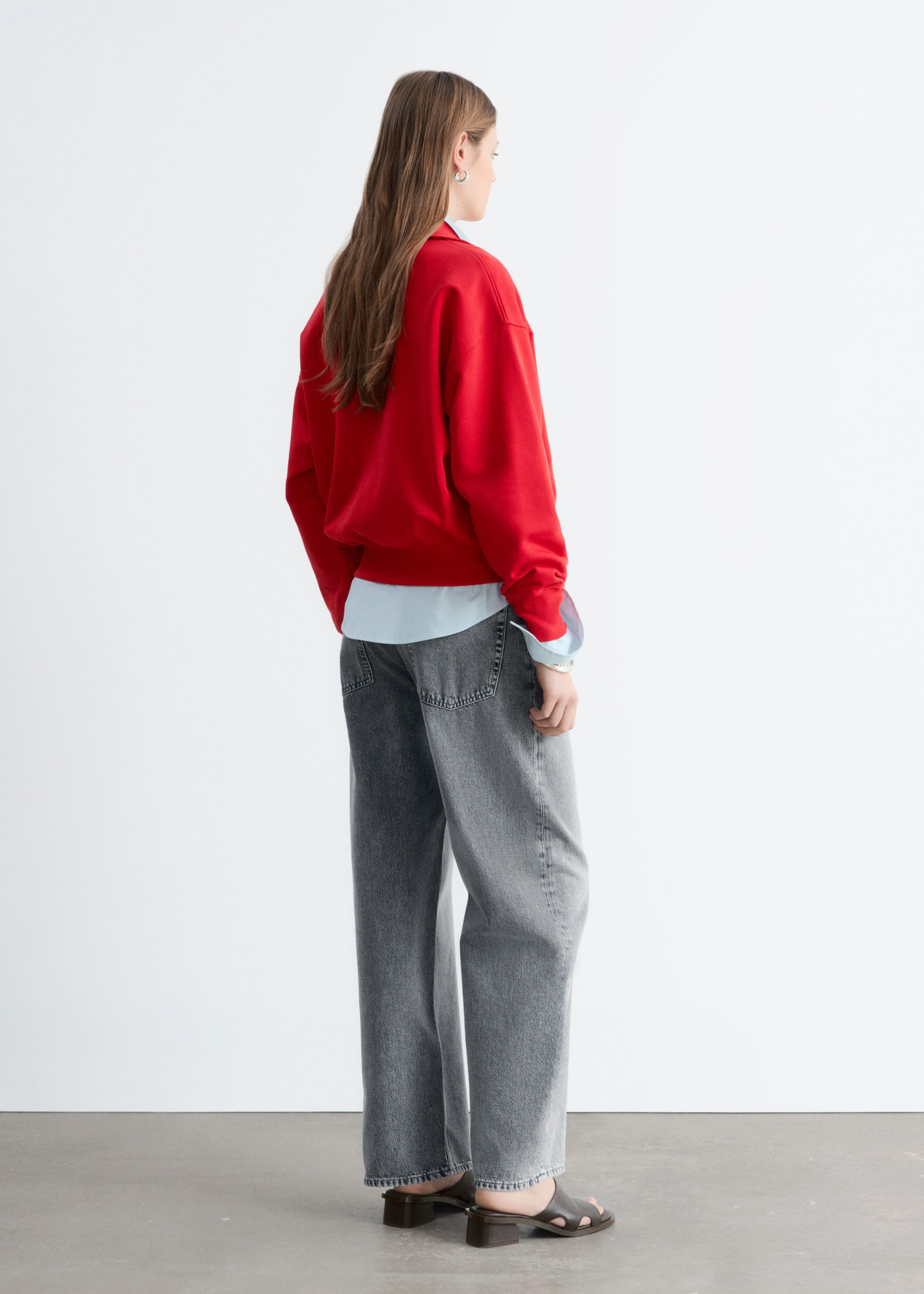 Image of Funnel-Neck Zip-Up Sweatshirt