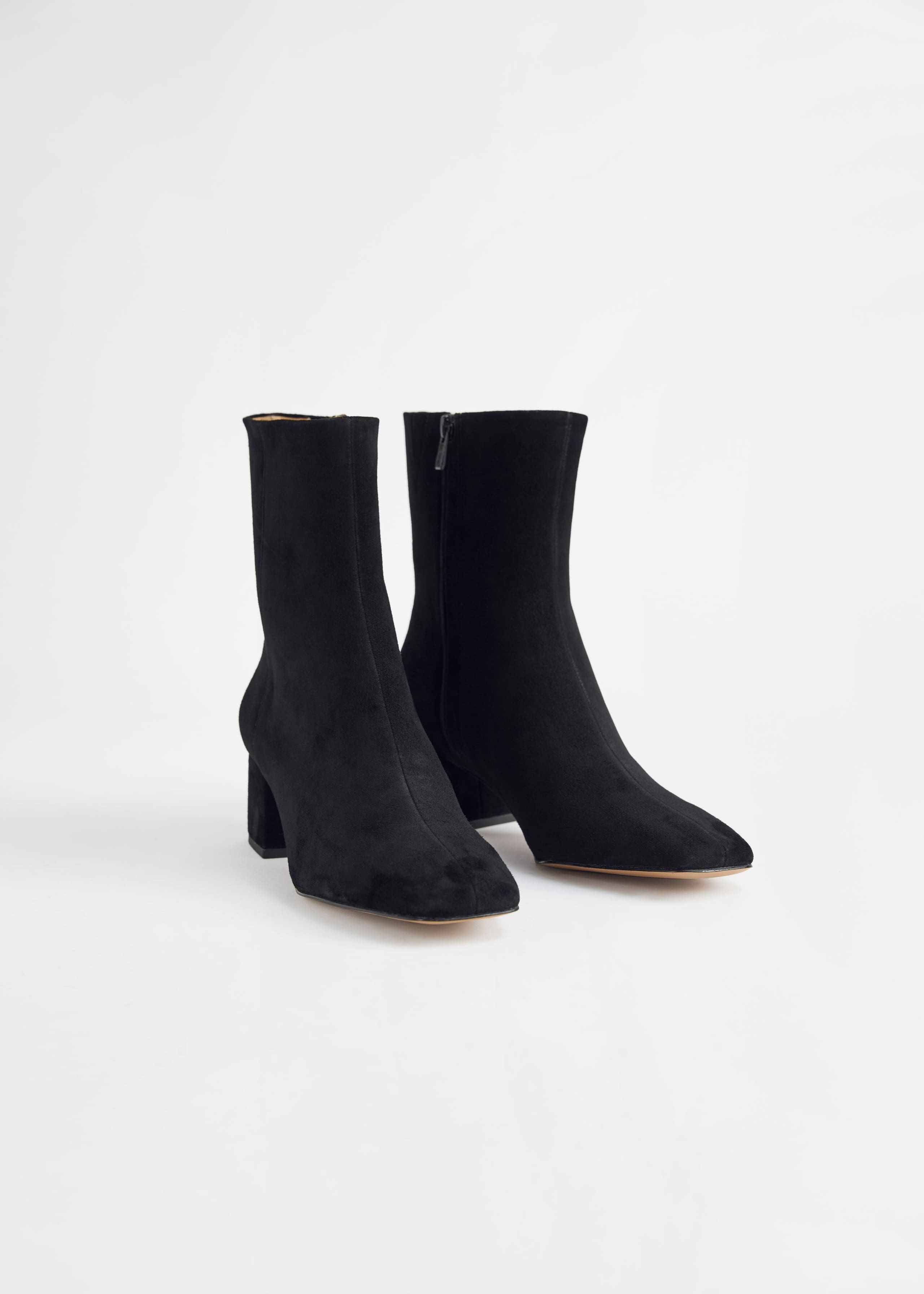 Block Heel Leather Boots - Leather - Natura morta