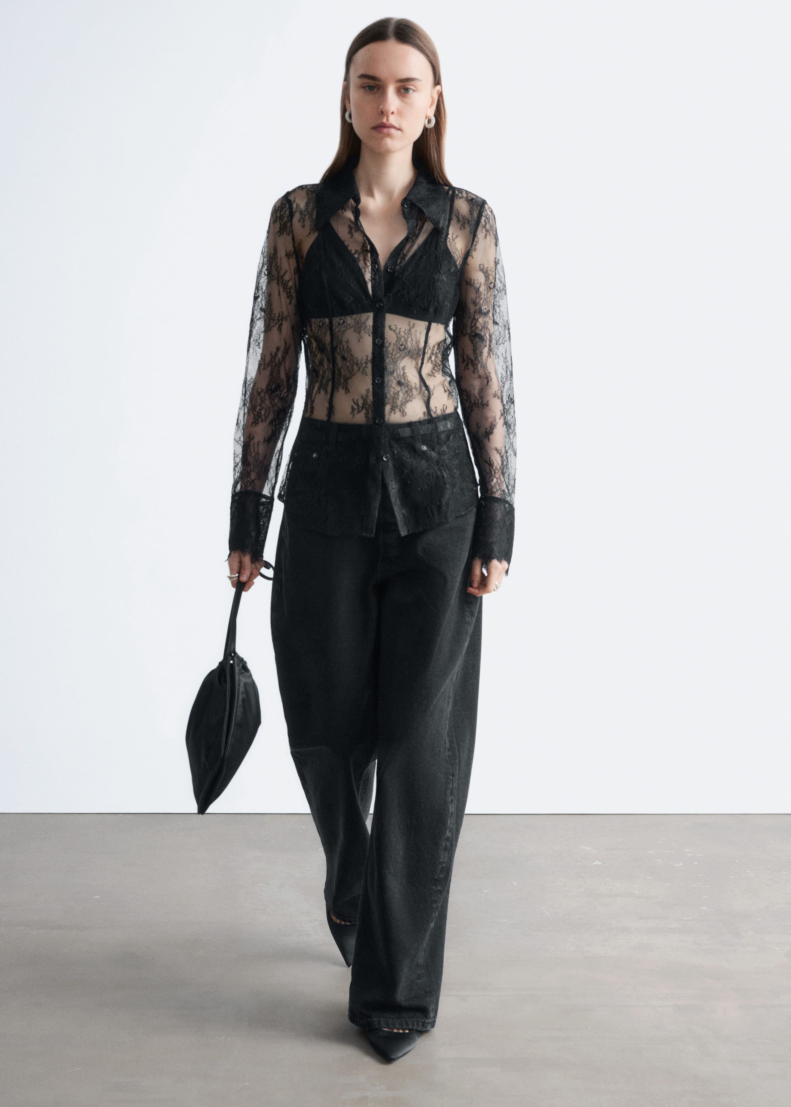 Image of Tapered Lace Shirt