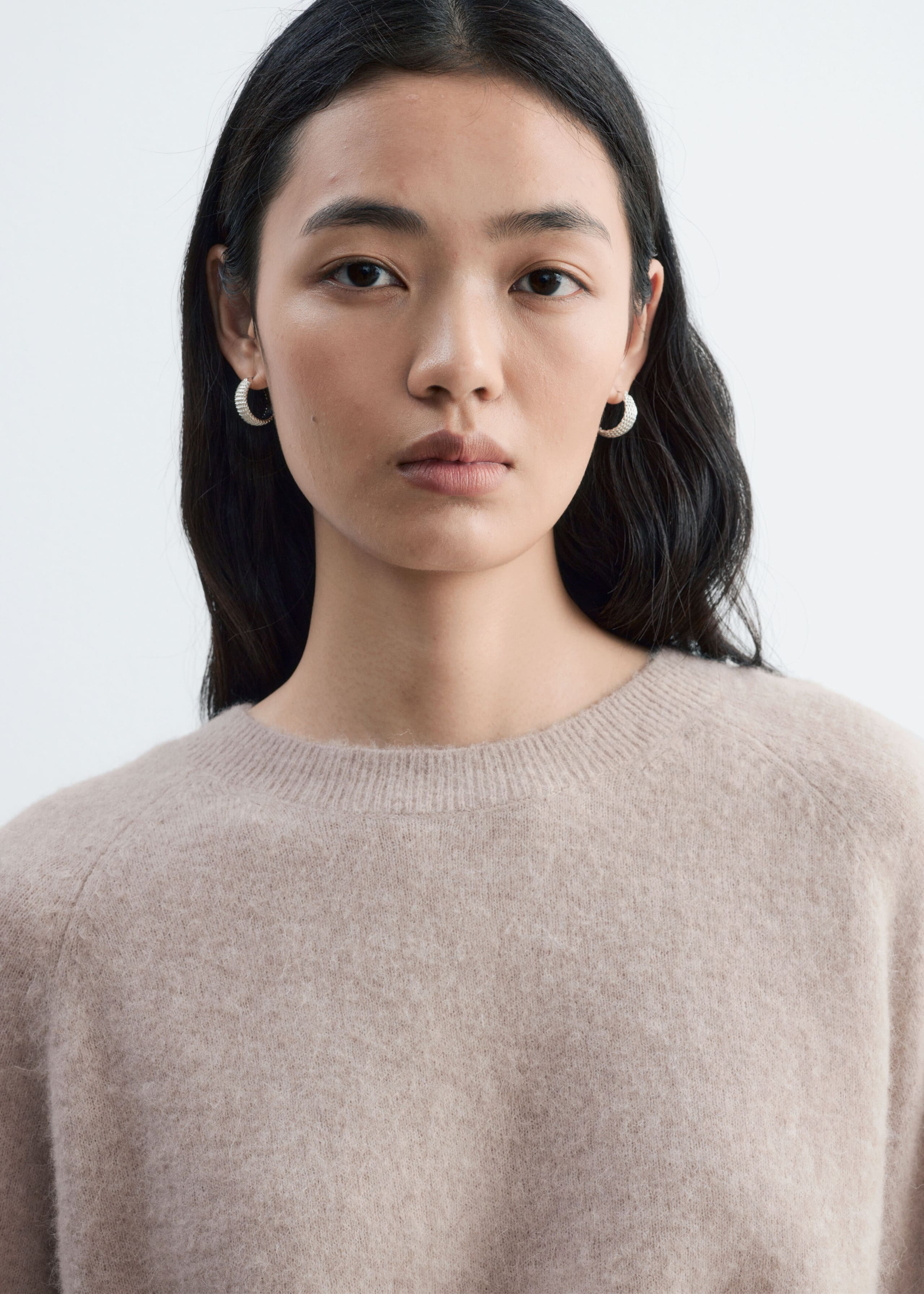 Top de punto en mezcla de alpaca - Avena - Lookbook