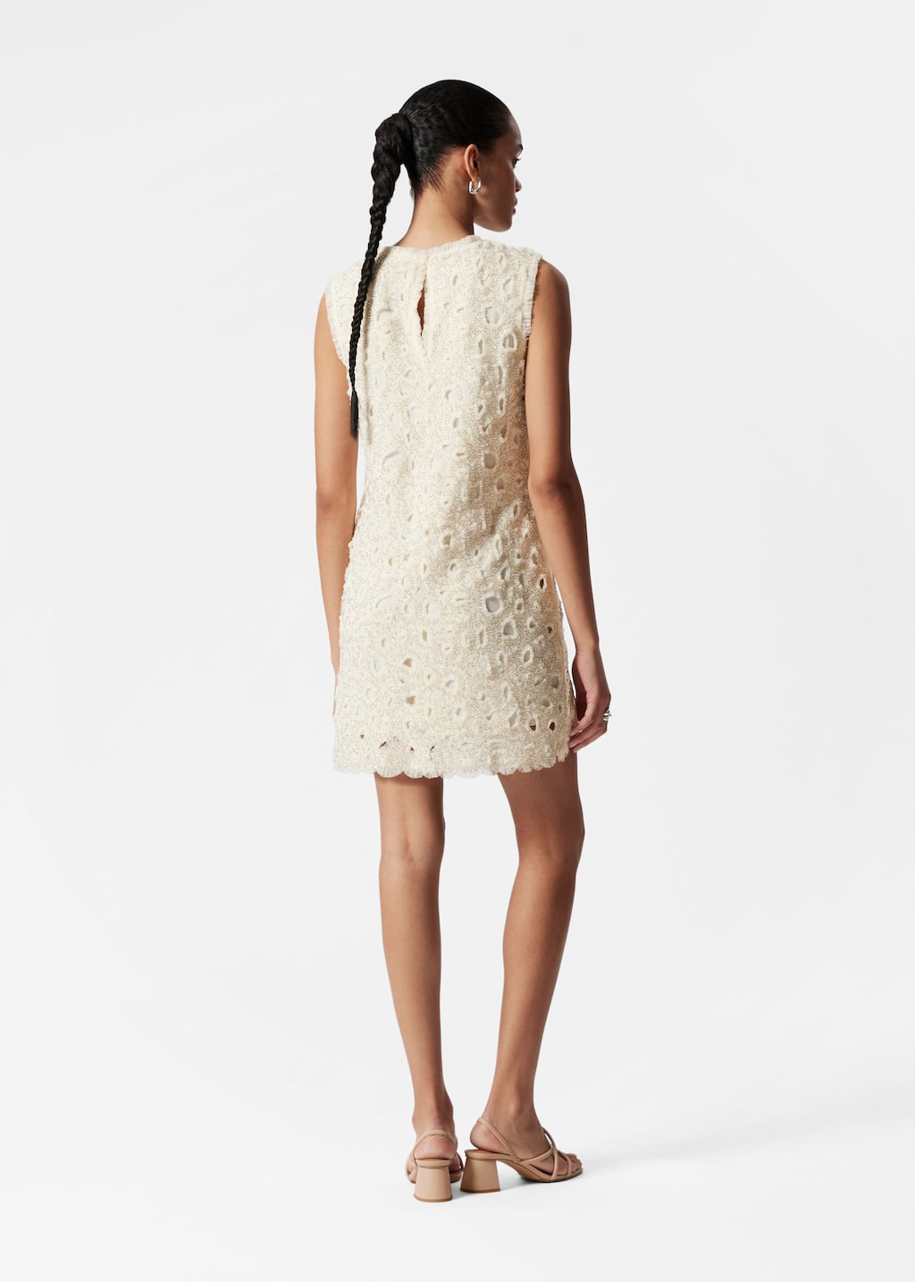 Image of Beaded Tulle Mini Dress