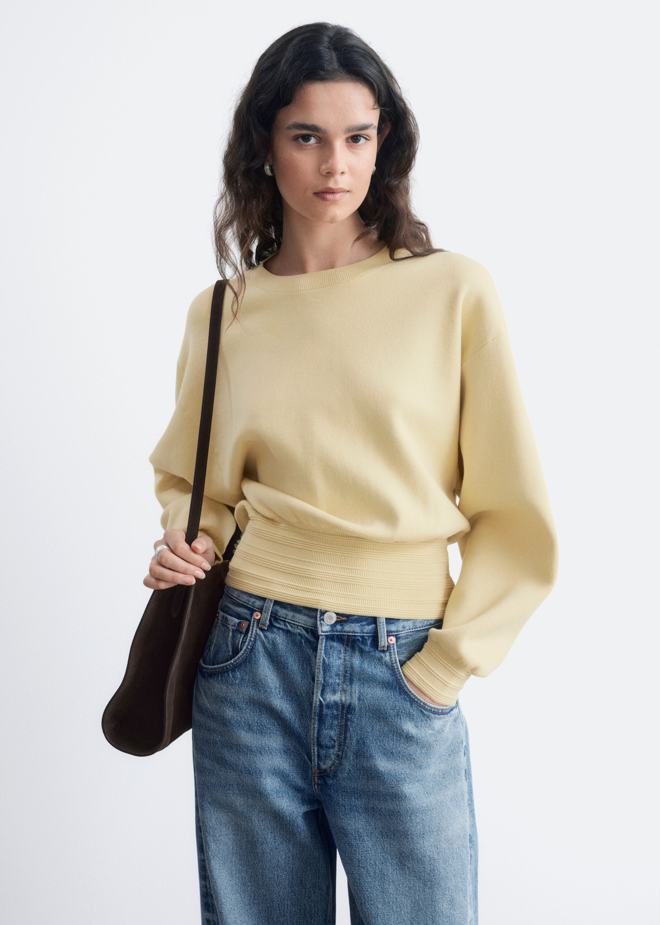 Rib-Trim Knitted Jumper
